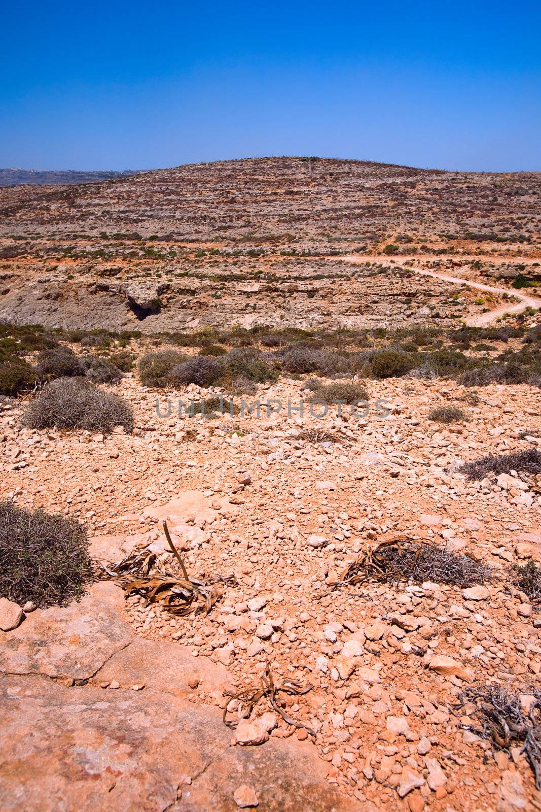 A dry soil landscape in malta