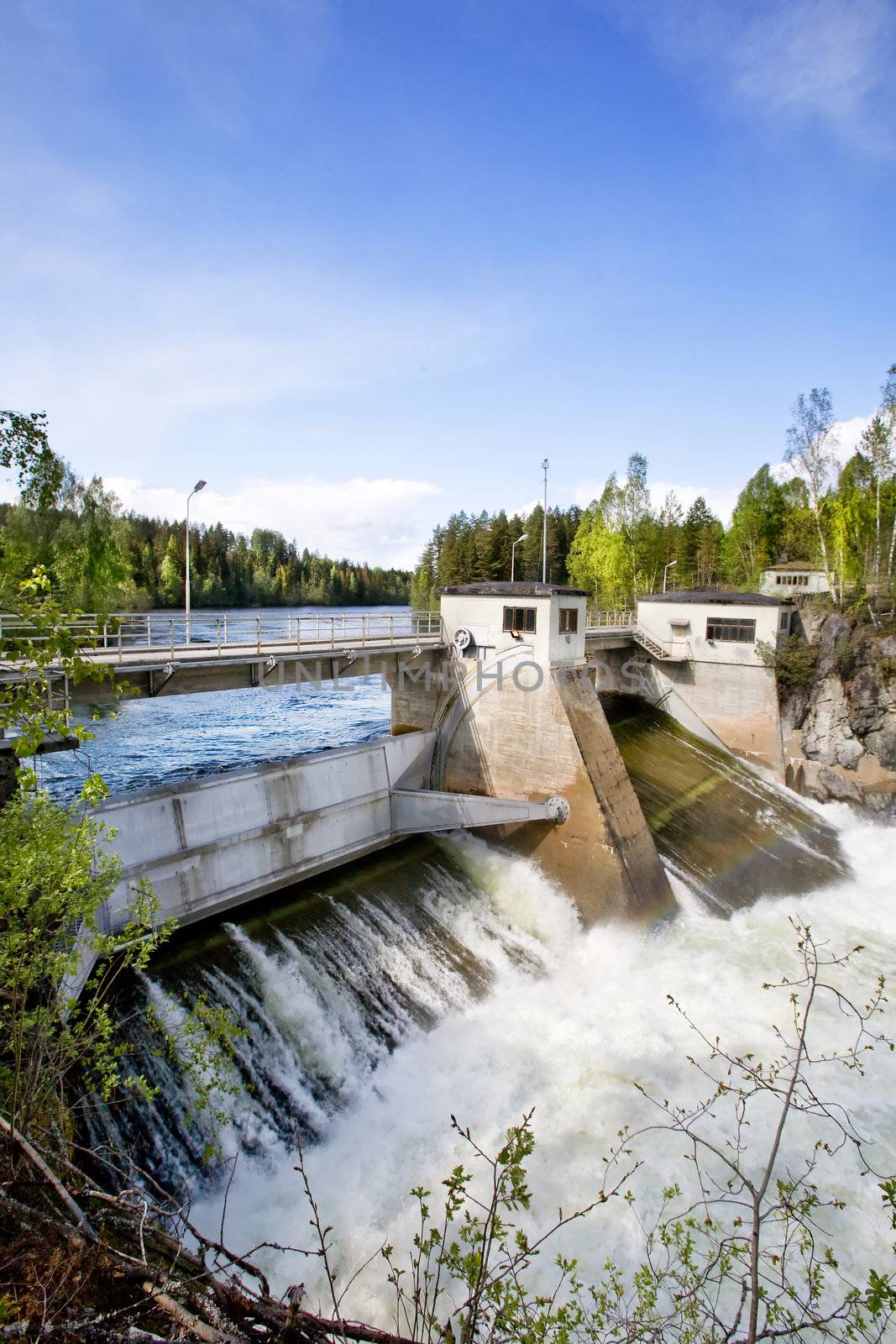 A hydro electric plant on a river