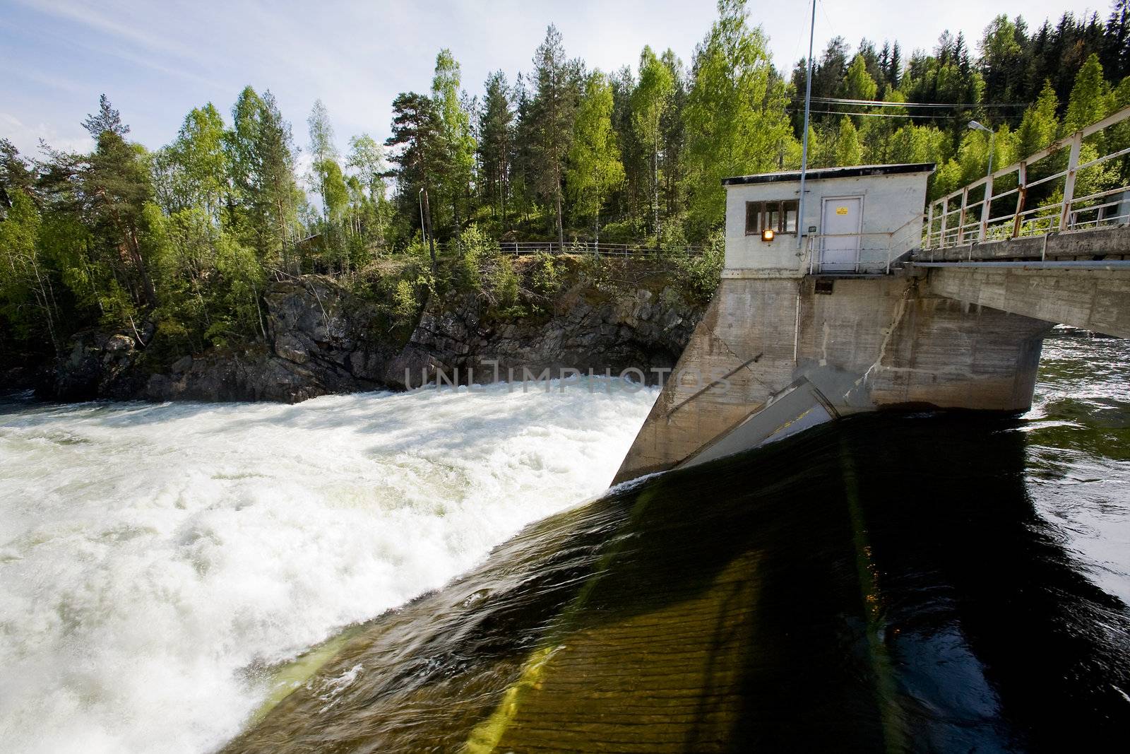 A hydro electric plant on a river