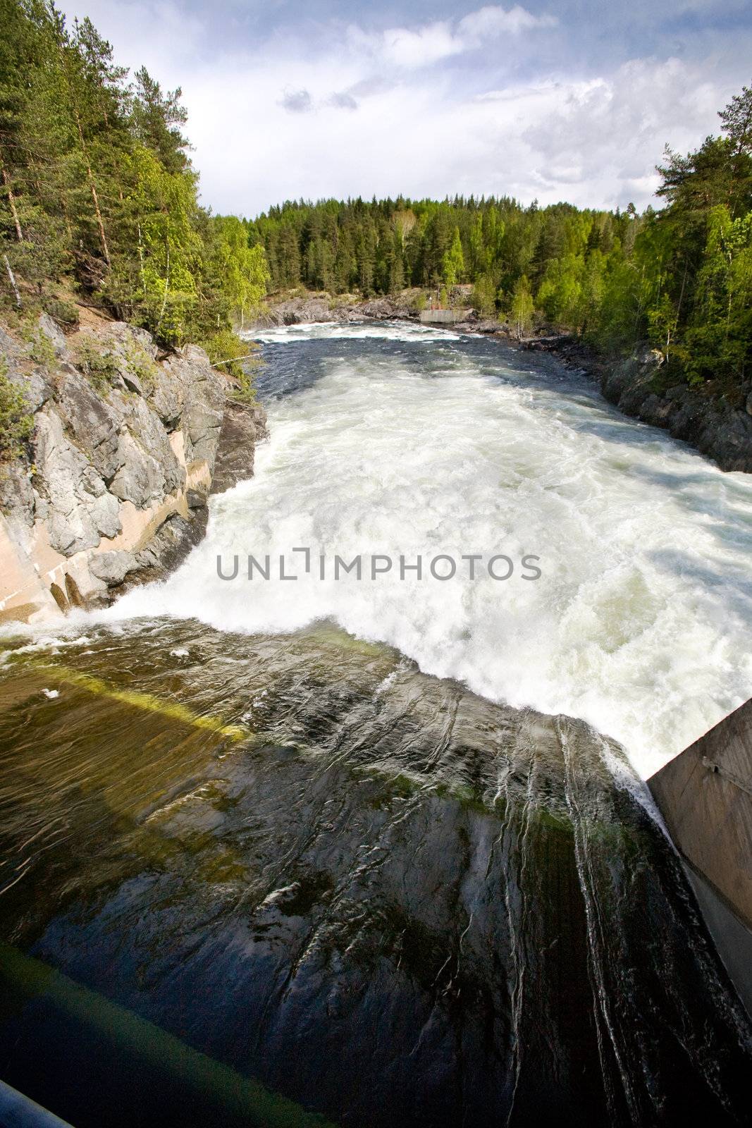 A hydro electric plant on a river