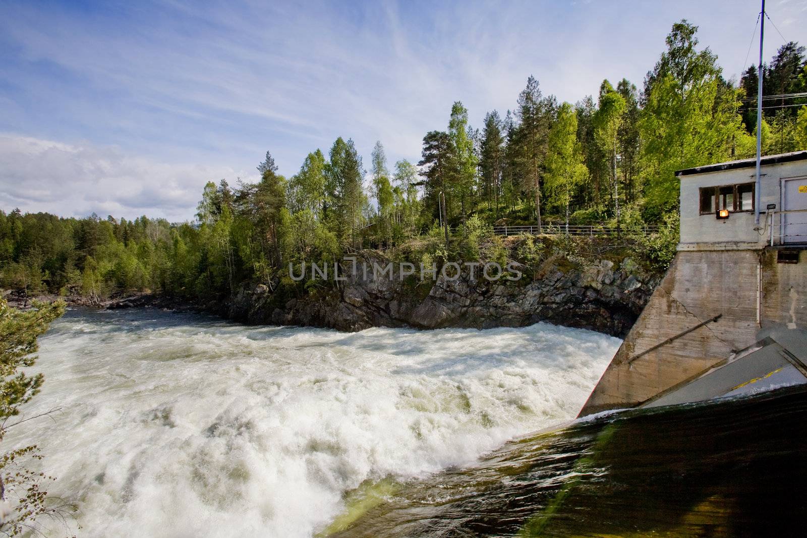 A hydro electric plant on a river