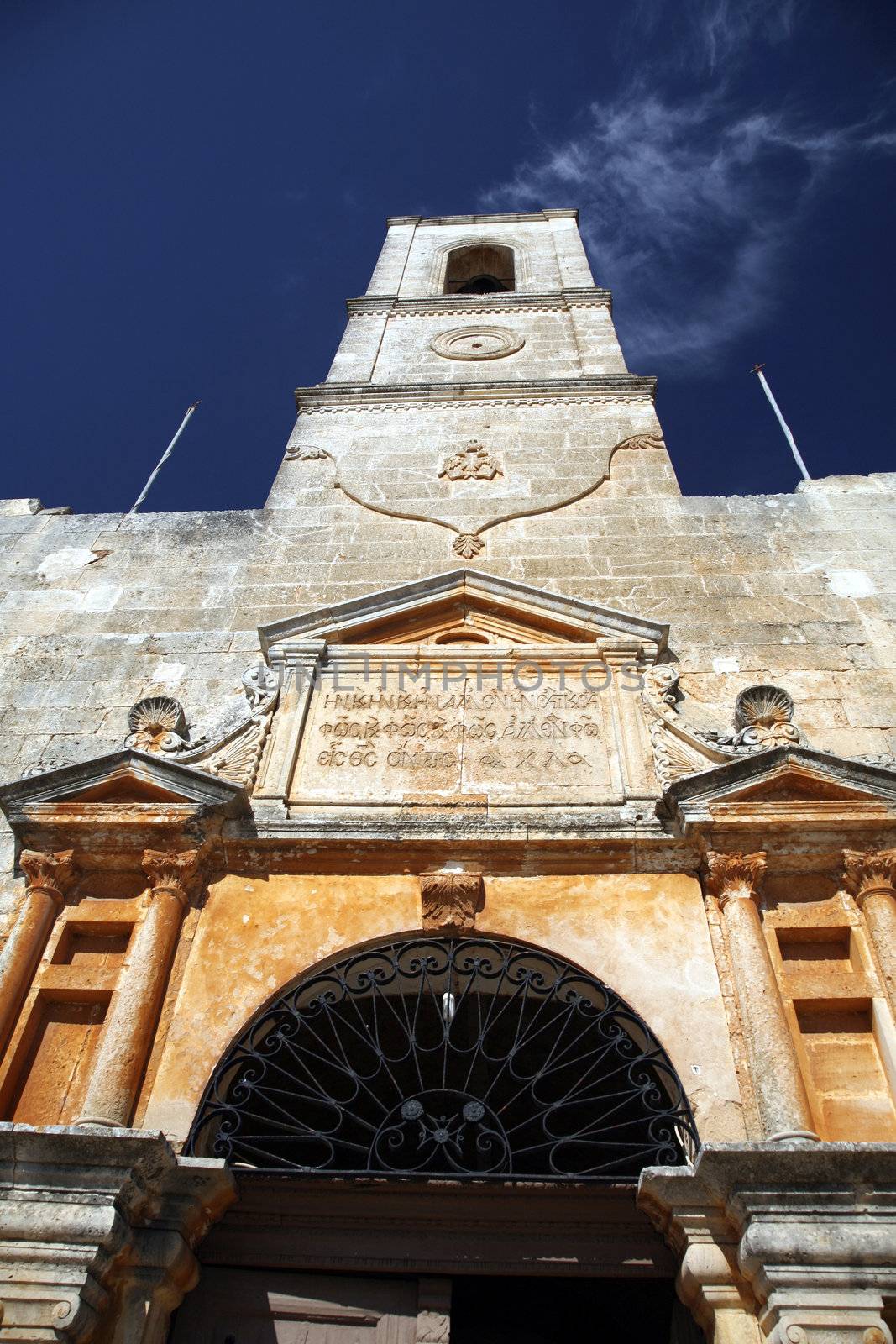 tower bell of the church of a monastery in crete