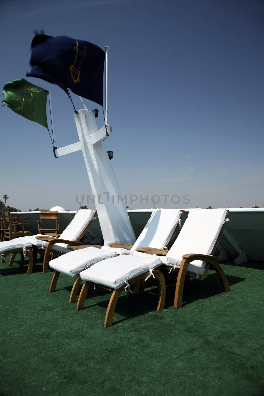 hammocks on a boat deck