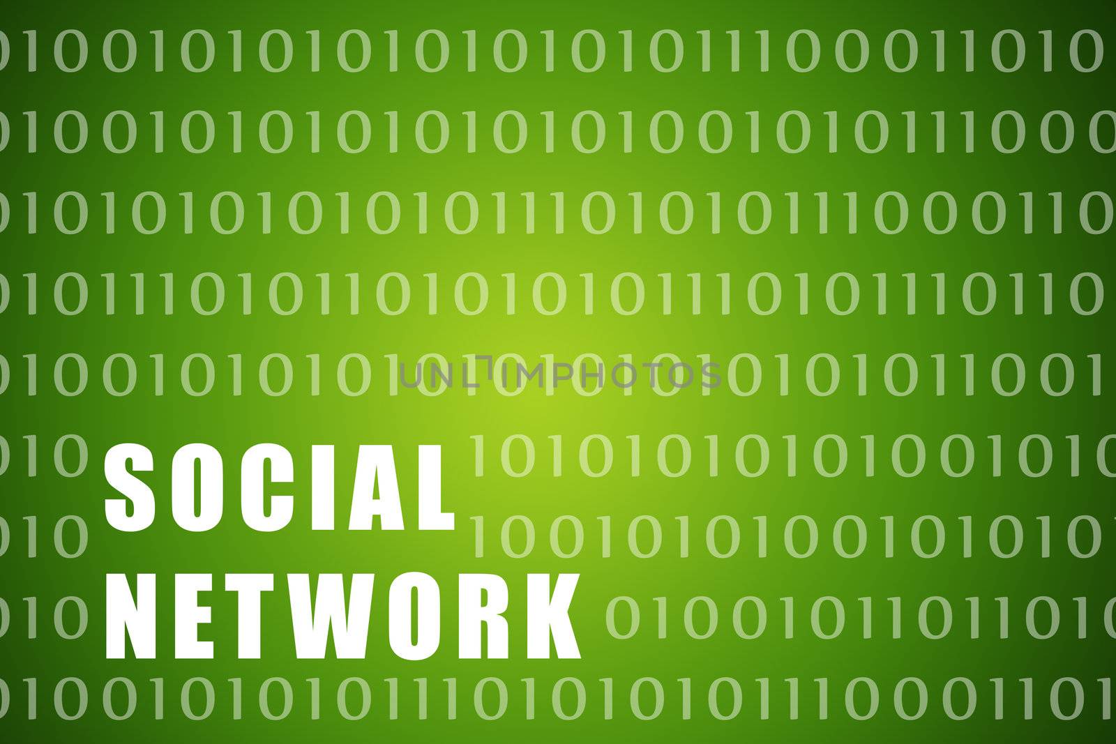 Social Network on a Digital Tech Background