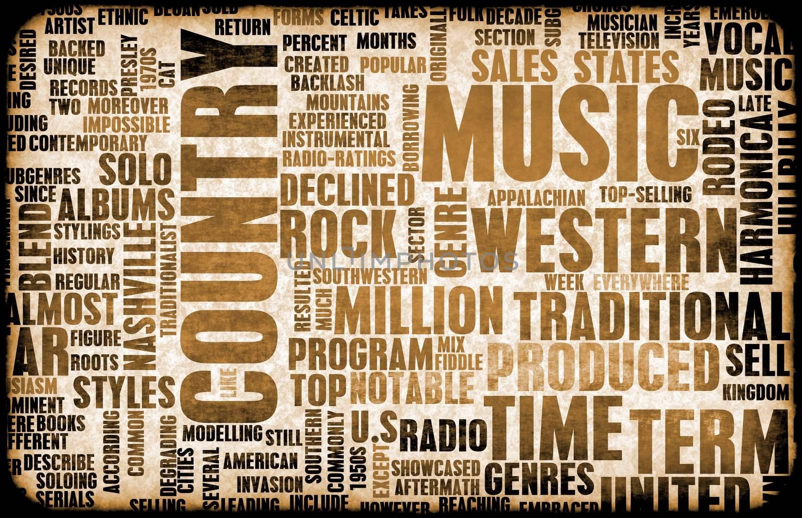 Country Music Genre as a Grunge Background