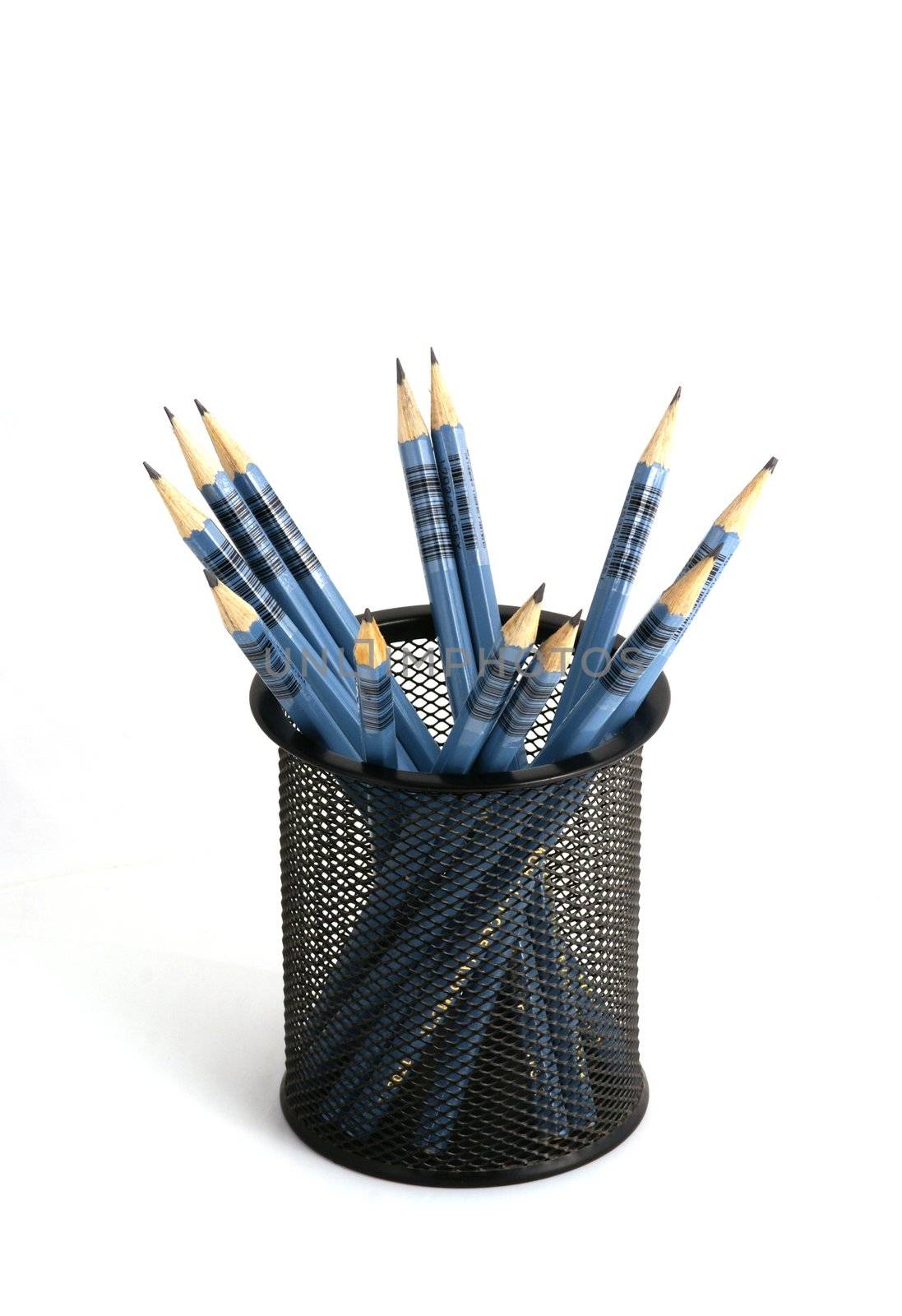 Wooden pens on pen holder by pmisak