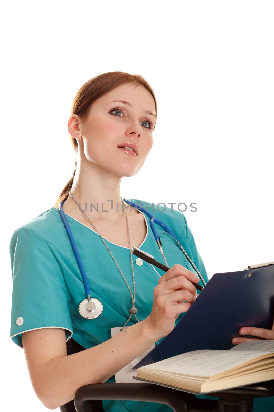 young female student in the medical college by Nobilior