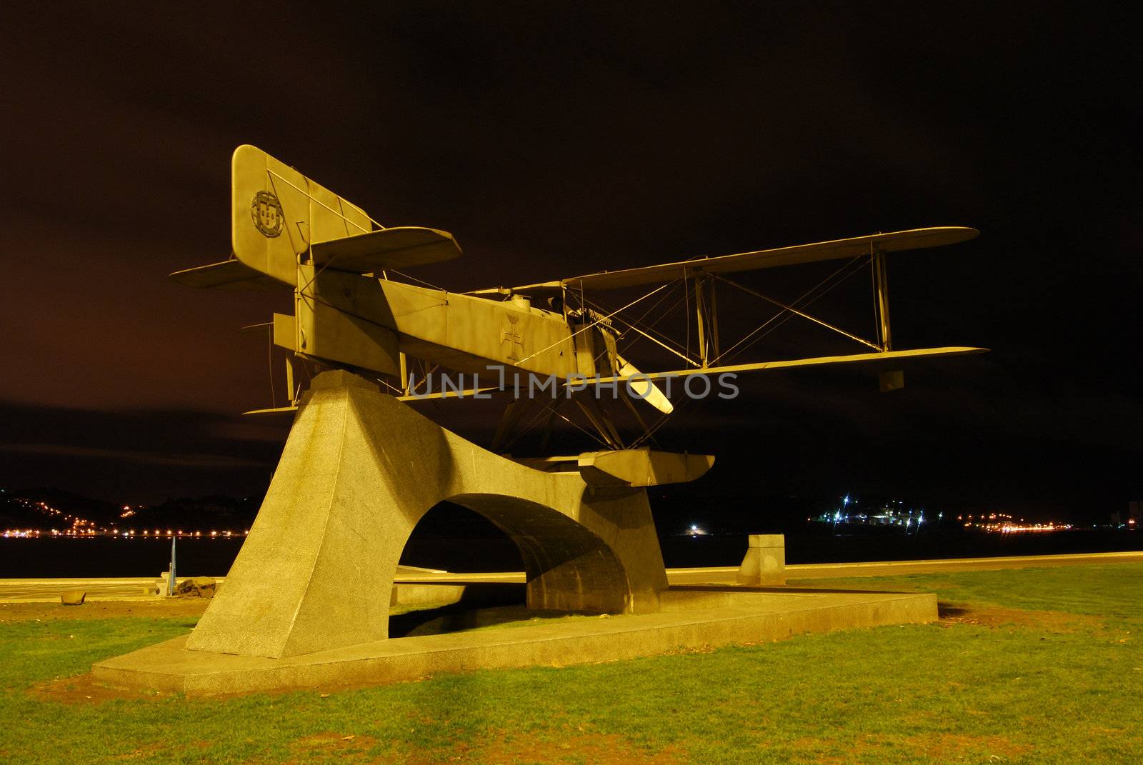 memorial of the biplane Santa Cruz in Belem, Lisbon