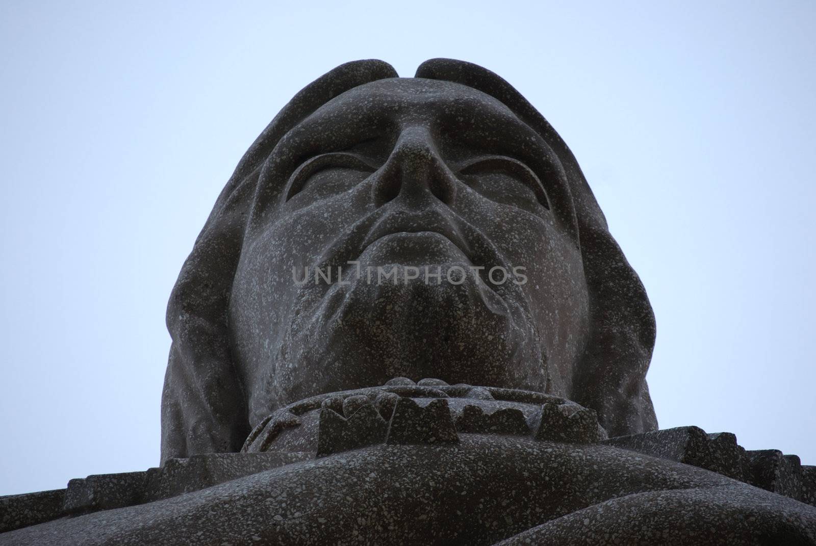 closeup of the Cristo Rei statue, Lisbon