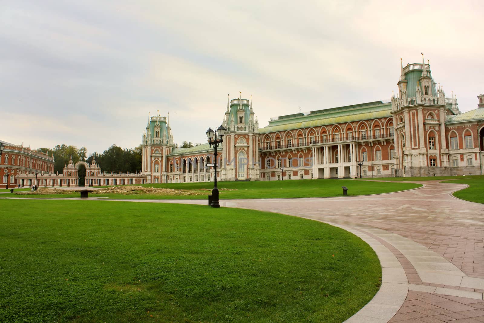 Old royal estate in Moscow Tsaritsyno park