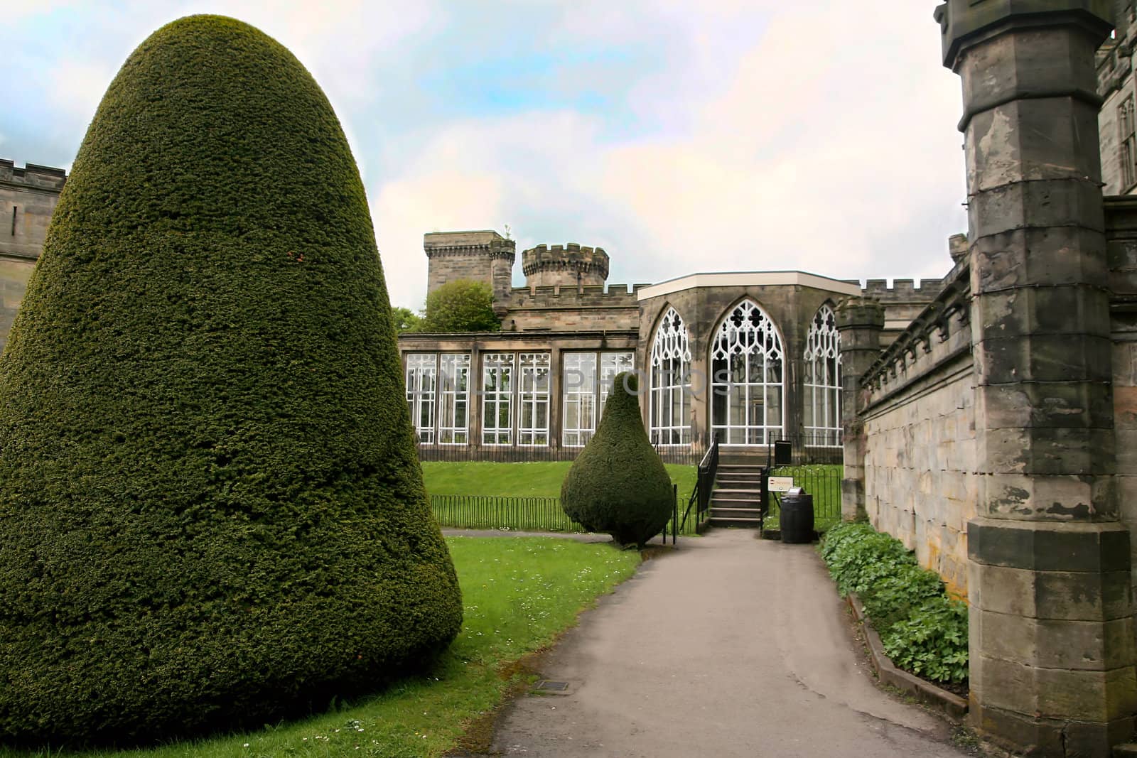 Old estate in the UK with green park