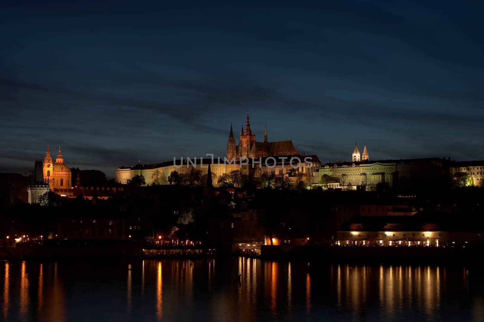 Hradcany - Prague castle at night by Mibuch