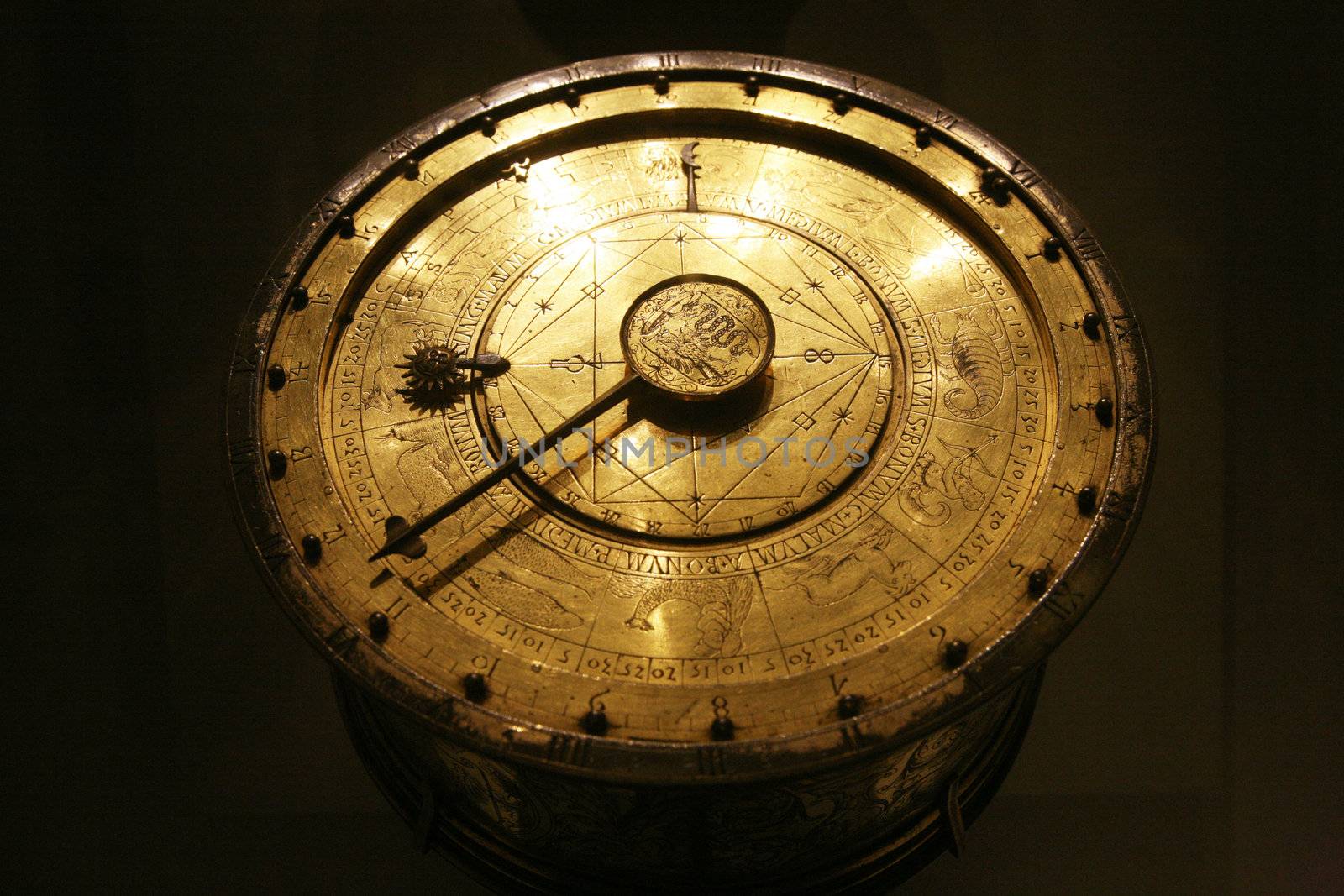 ancient golden and circular zodiac