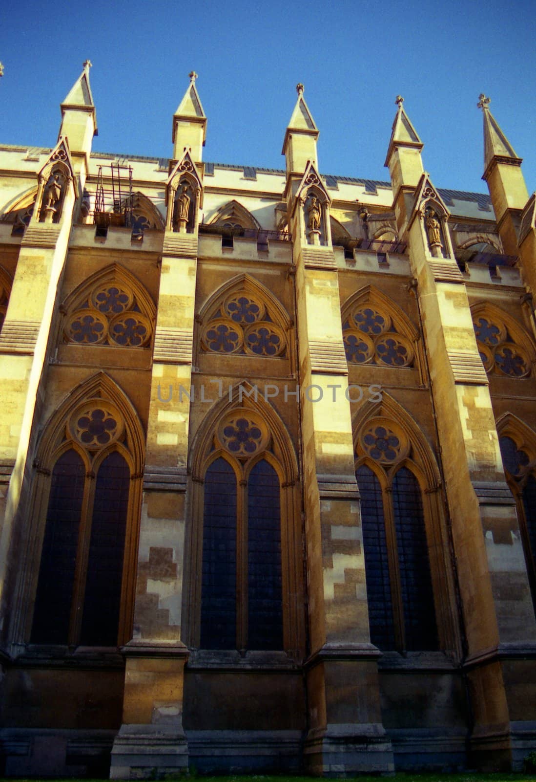 Facade of gothic builiding in London England