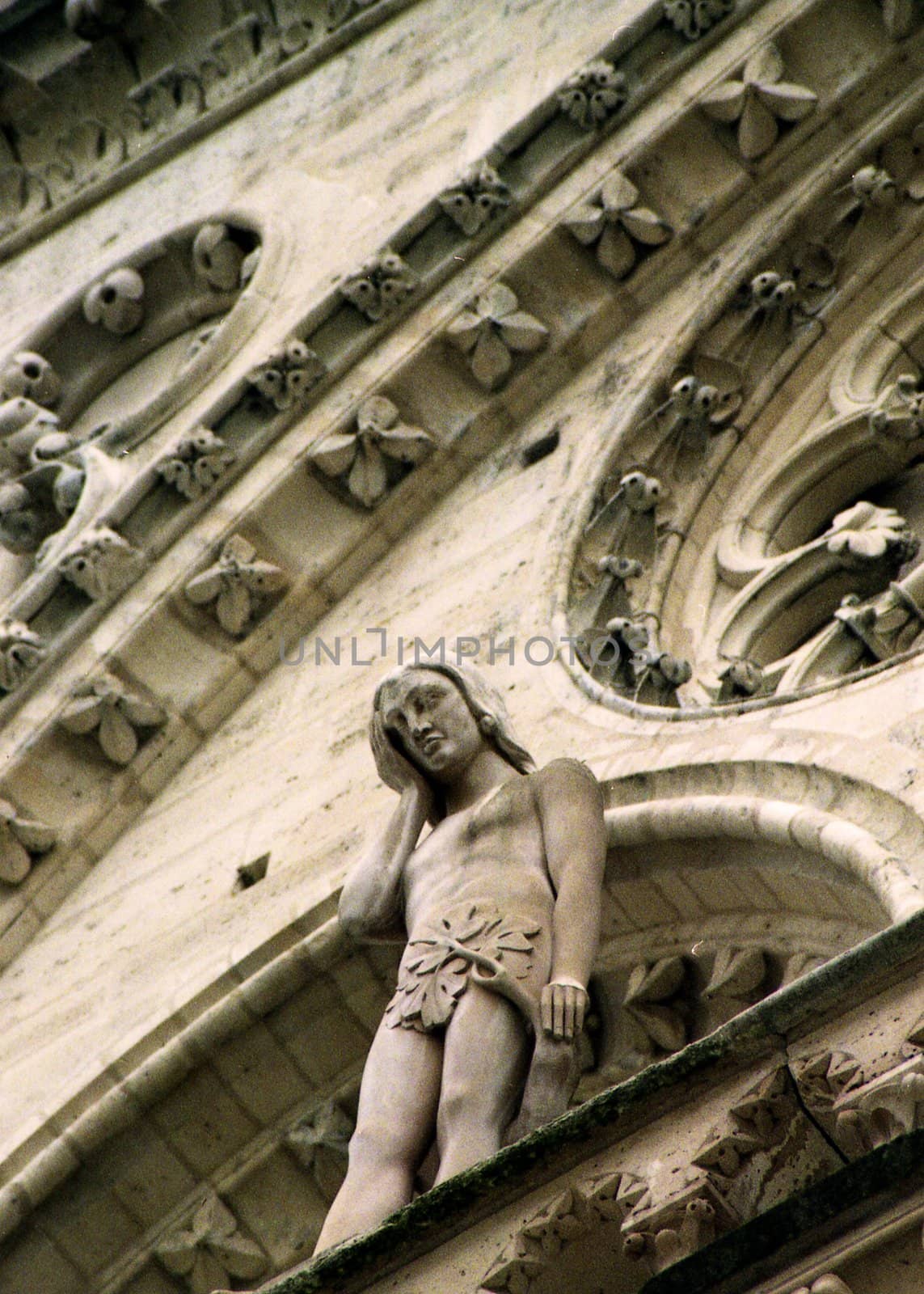 Detail of statue on side of cathedral