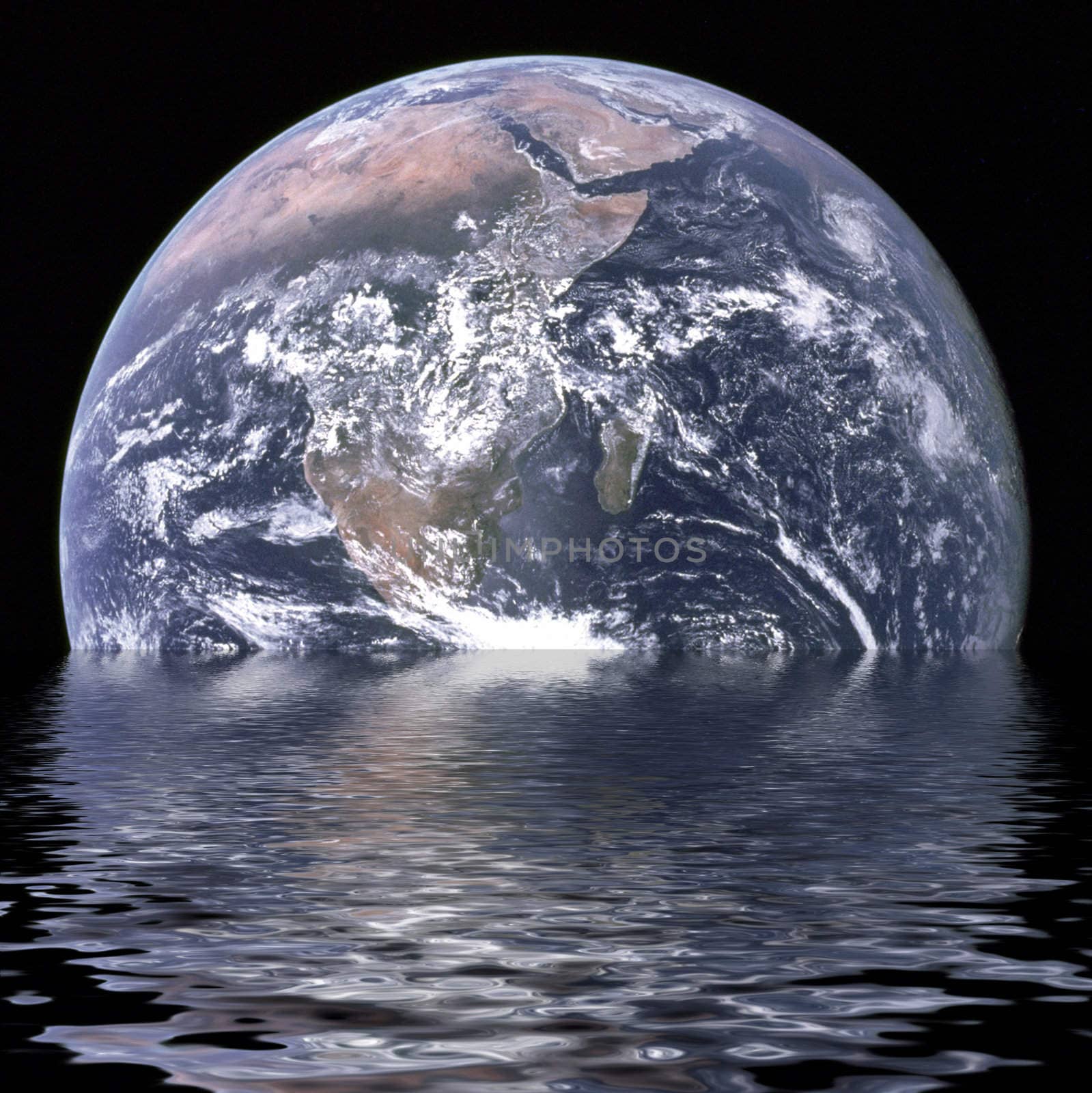 Planet earth is sinking due to global warming 