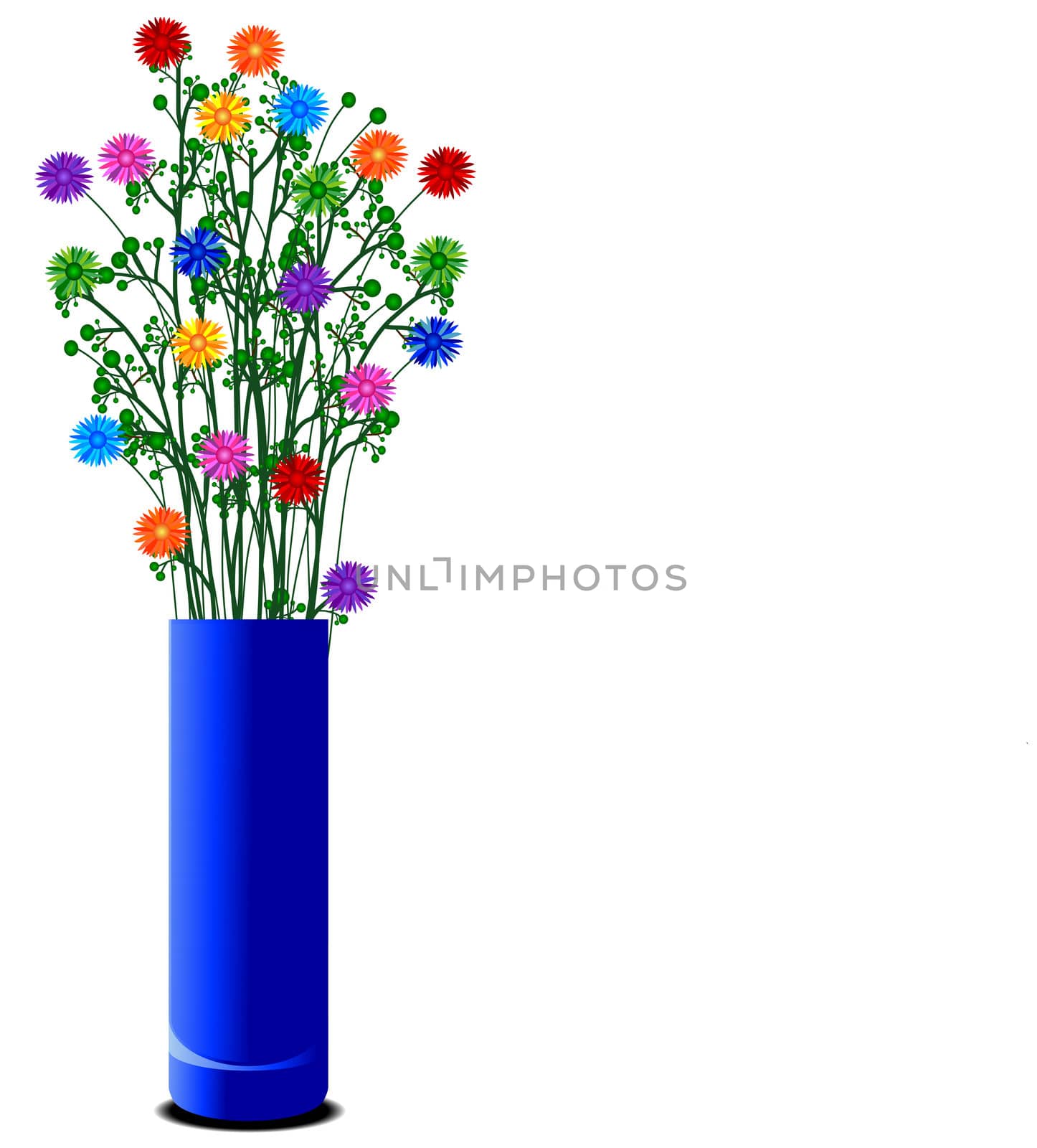 vase with colorful flowers