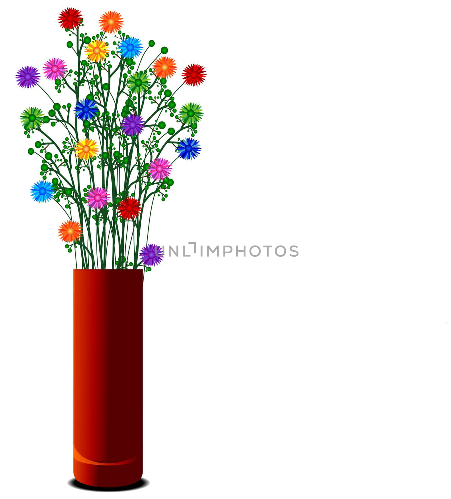 vase with colorful flowers