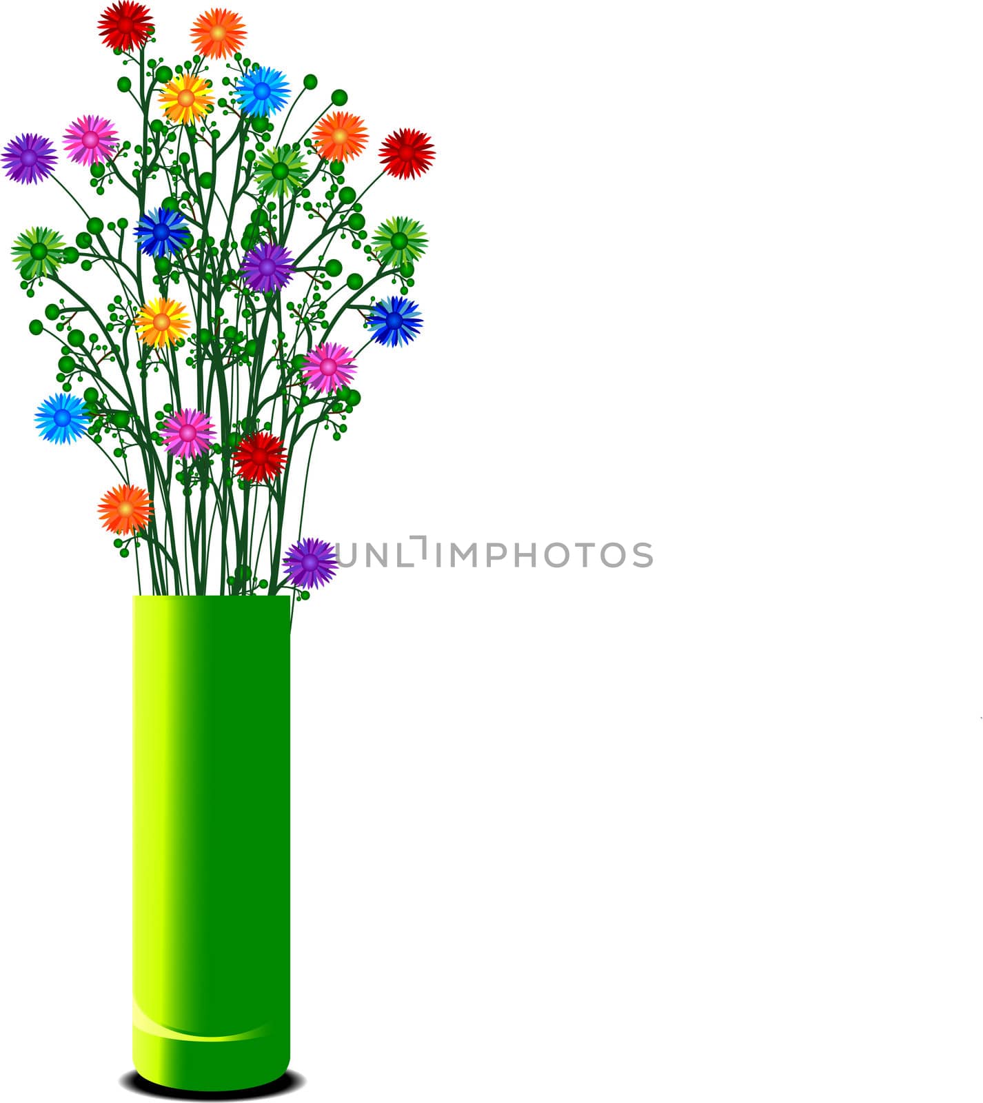 vase with colorful flowers