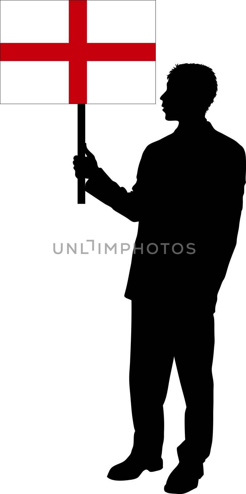 Silhouette with the Flag of England by peromarketing