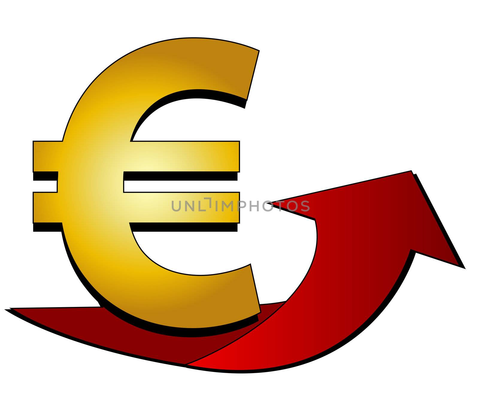 Euro Sign with arrow by peromarketing