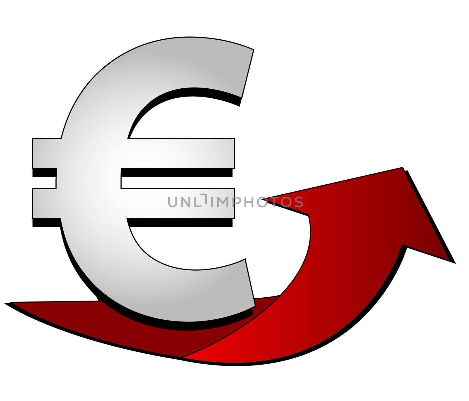Euro Sign with arrow by peromarketing