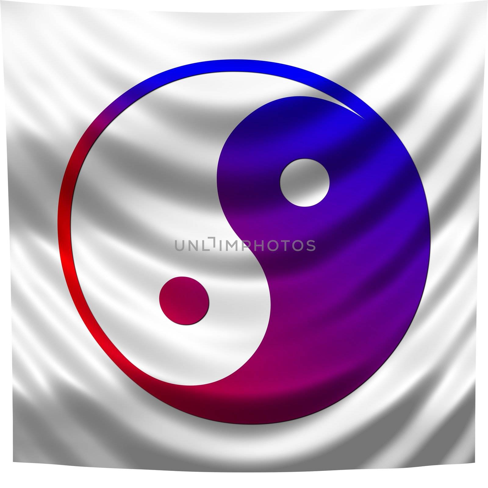 flag with a ying - yang sign