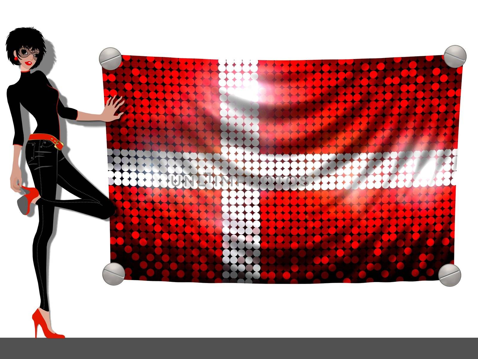 Girl with a Flag of Denmark by peromarketing
