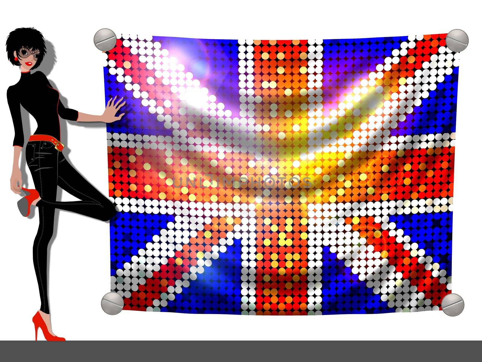 Girl with a Flag of United Kingdom by peromarketing