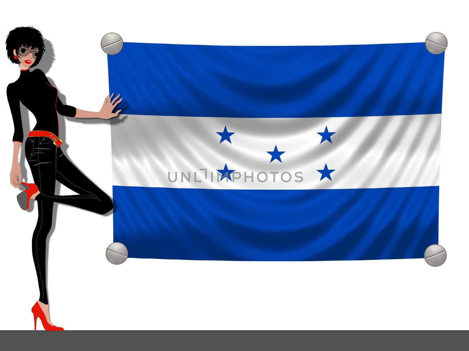 Girl with a Flag of Honduras by peromarketing