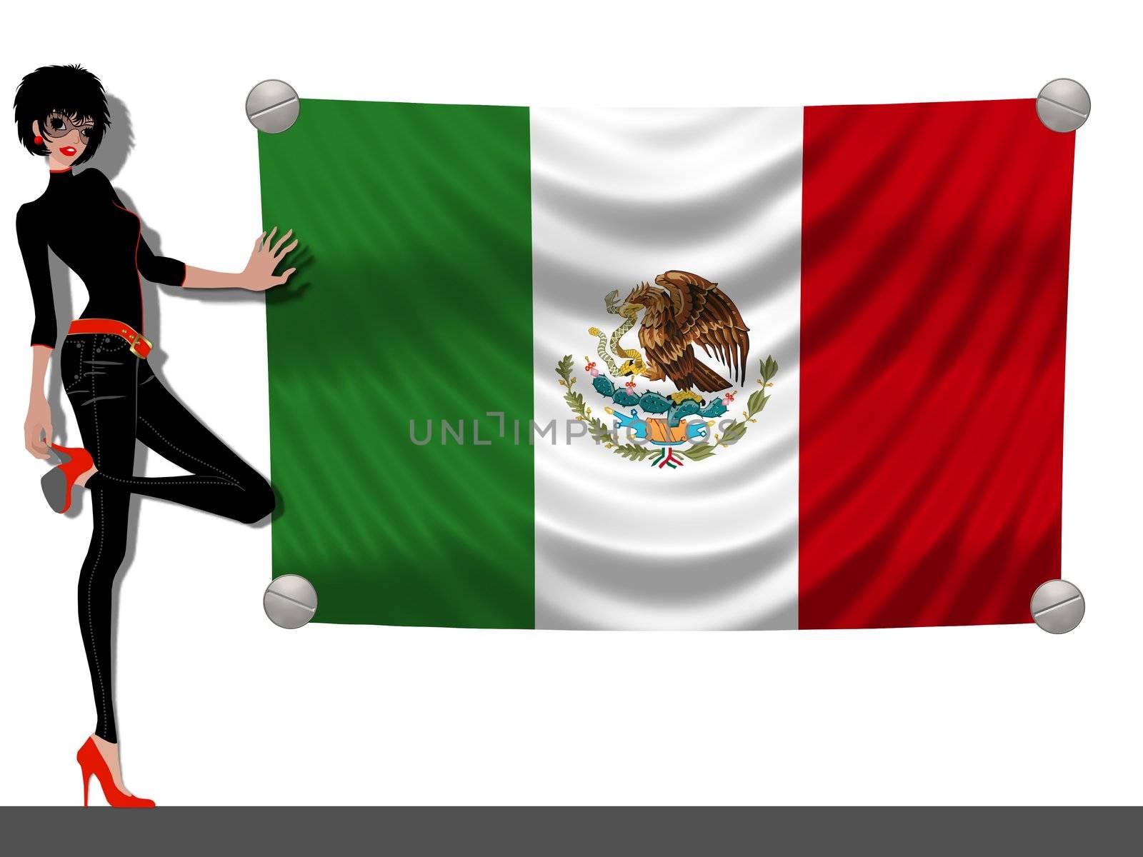 Girl with a Flag of Mexico by peromarketing