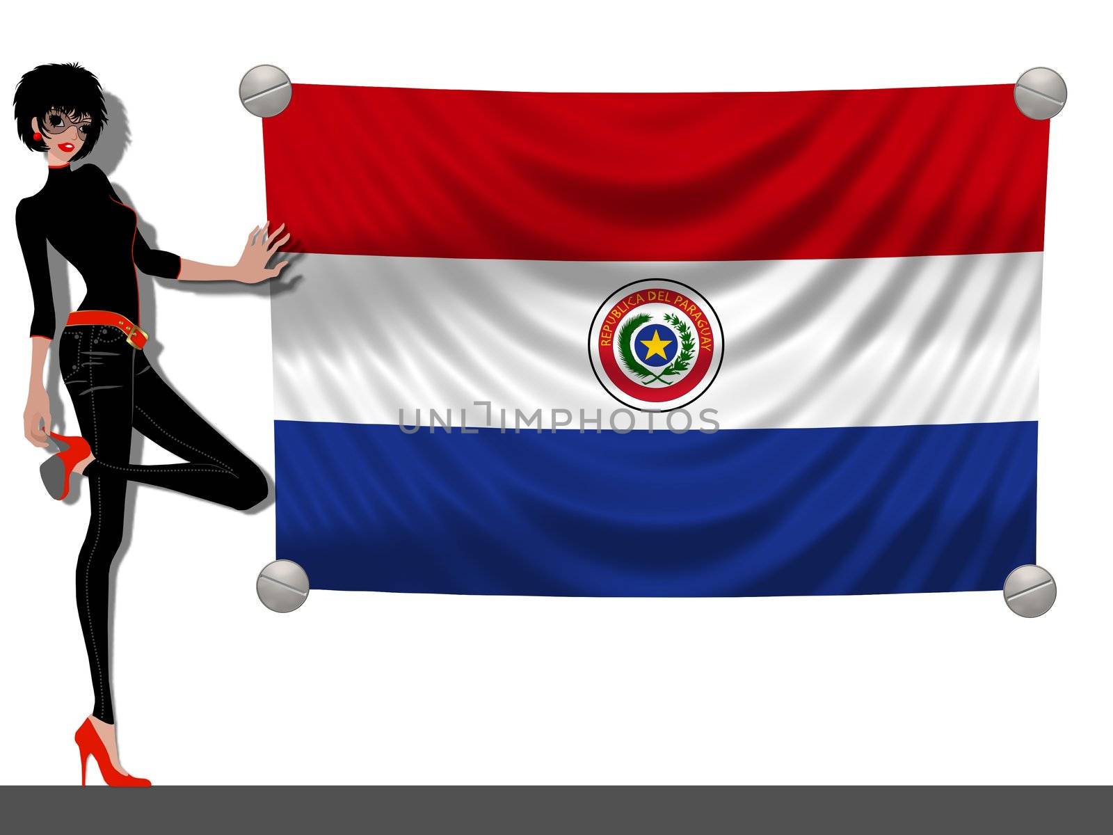 Girl with a Flag of Paraguay by peromarketing