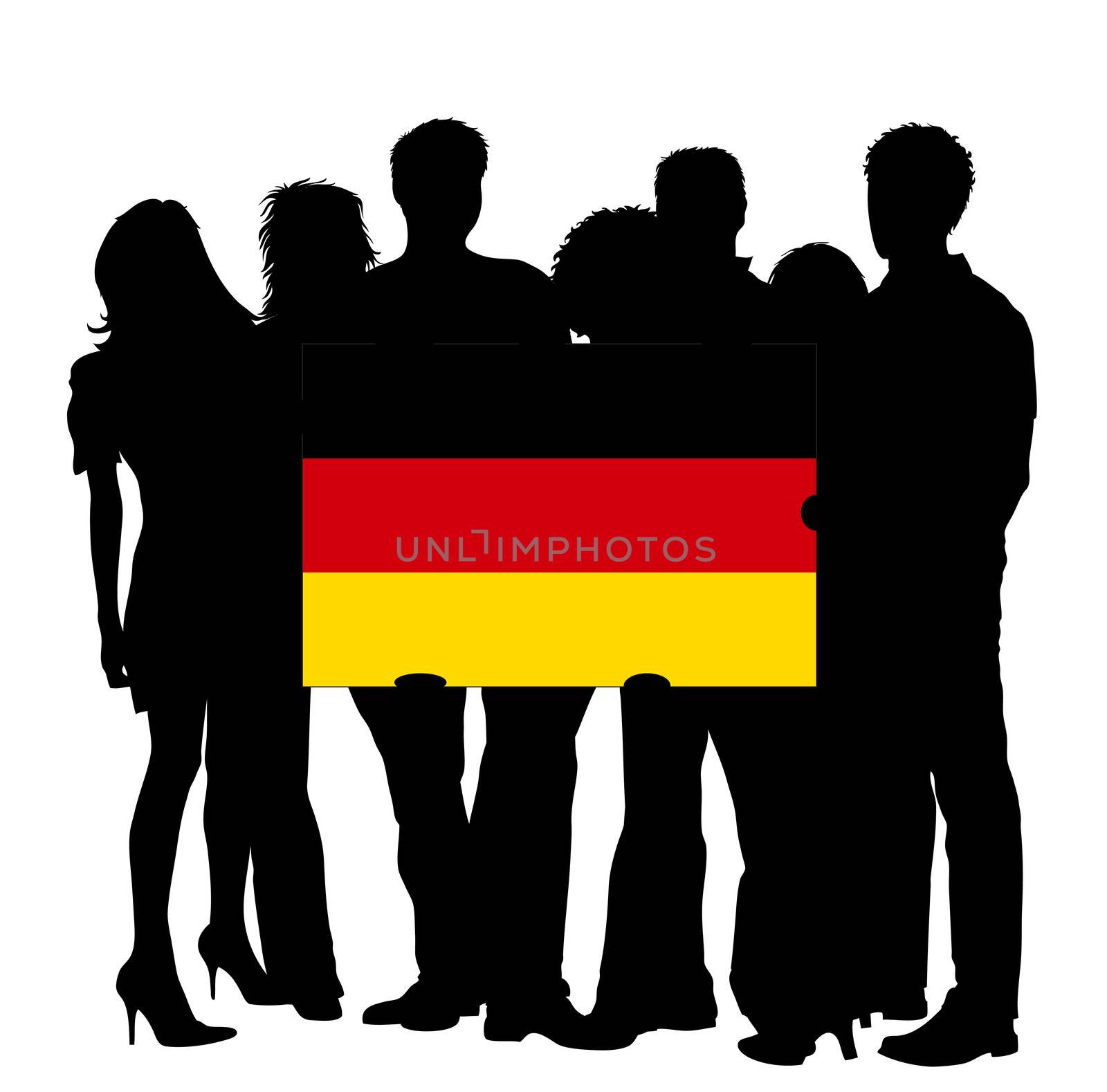 Young People with a Flag of Germany by peromarketing
