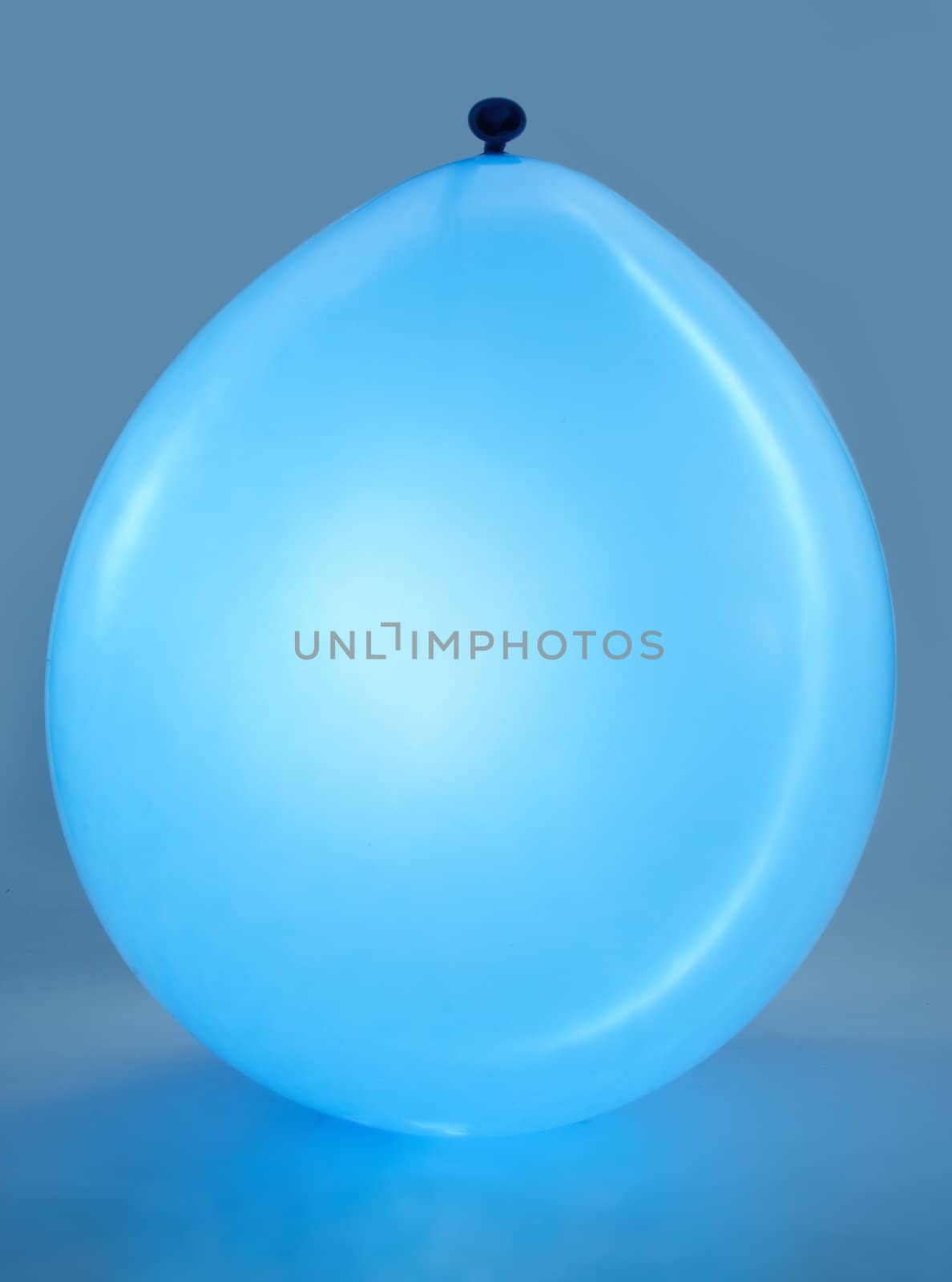 closeup on a luminous blue ballon 