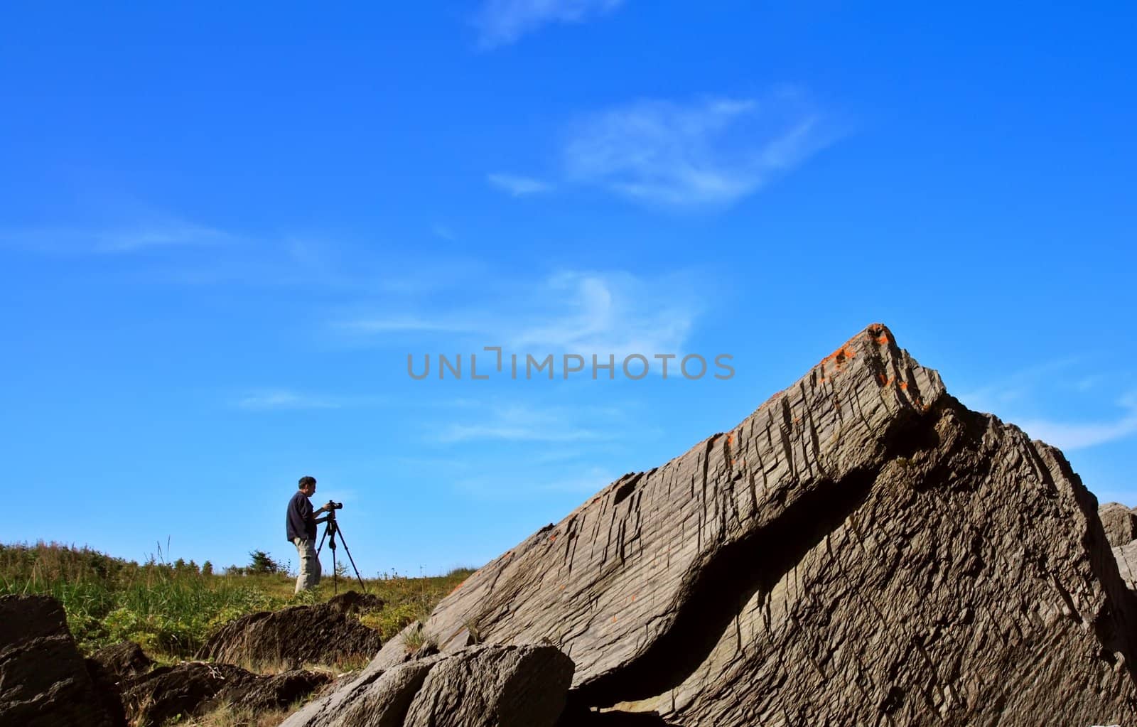 landscape with photographer in background