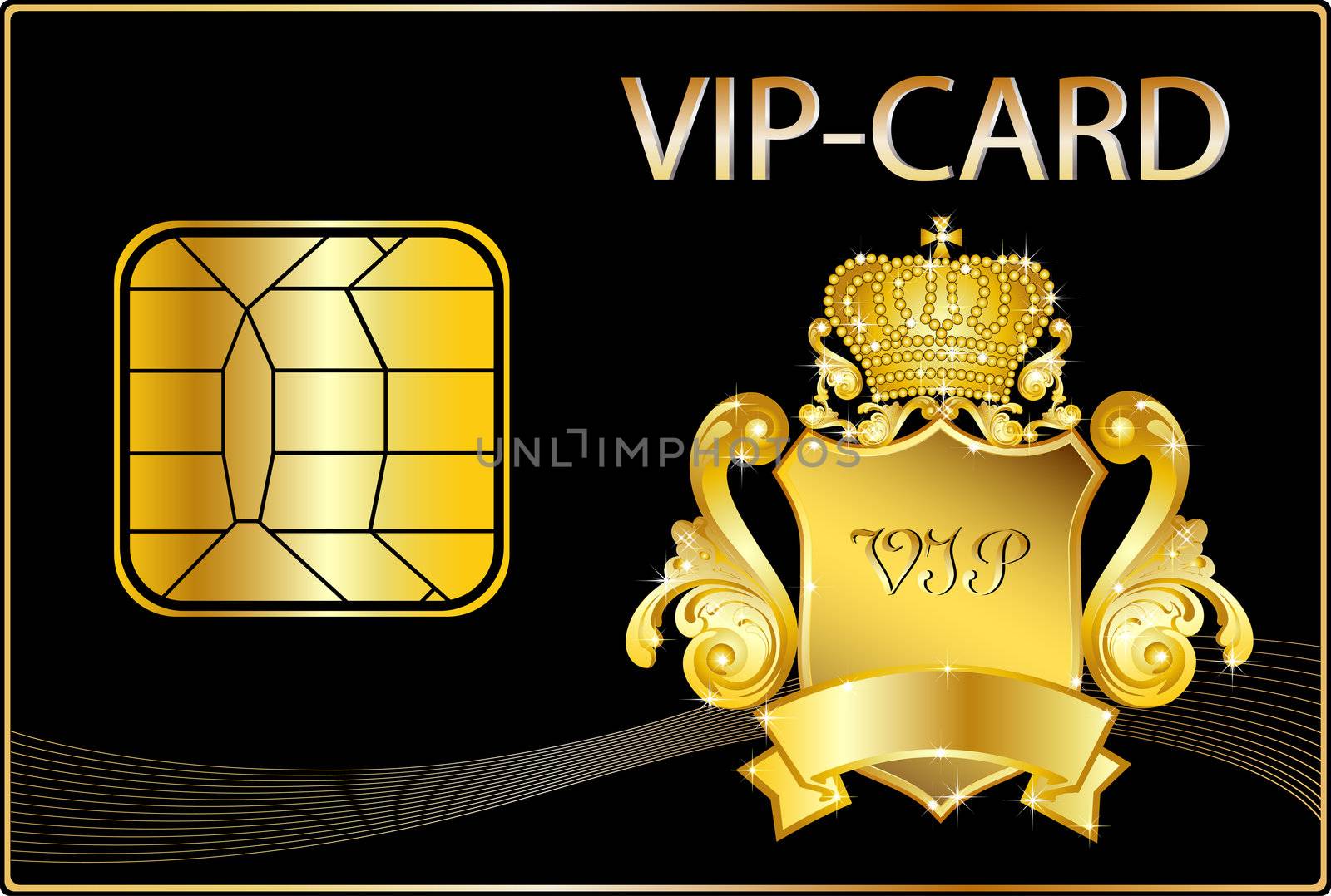 VIP Card wit a golden crest by peromarketing