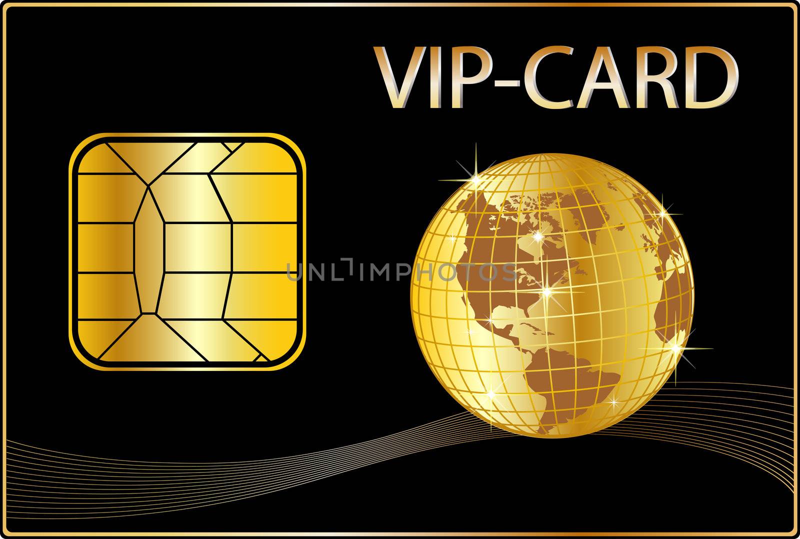 VIP Card with a golden Globe by peromarketing