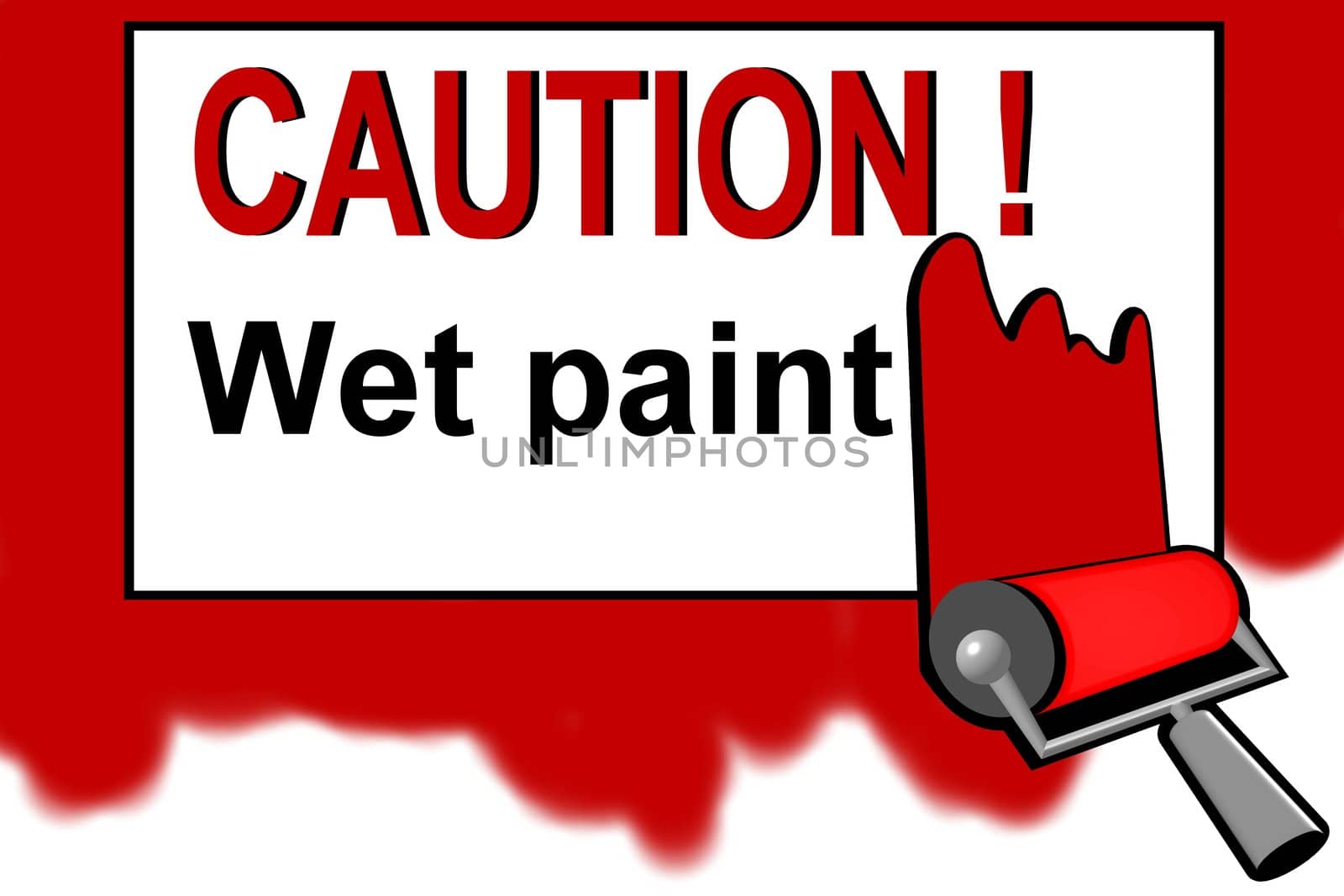 Caution - wet paint warning sign
