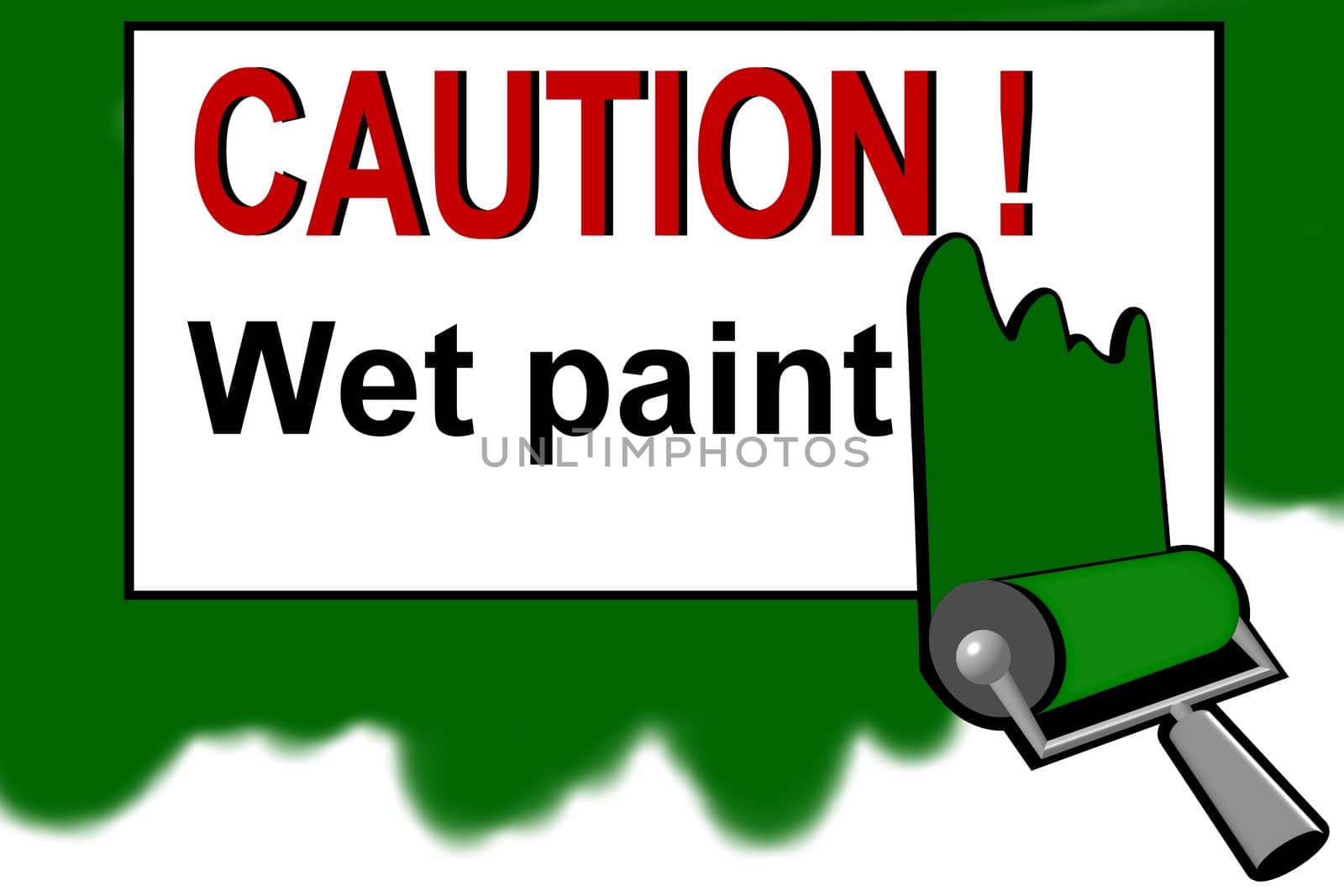 Caution - wet paint warning sign