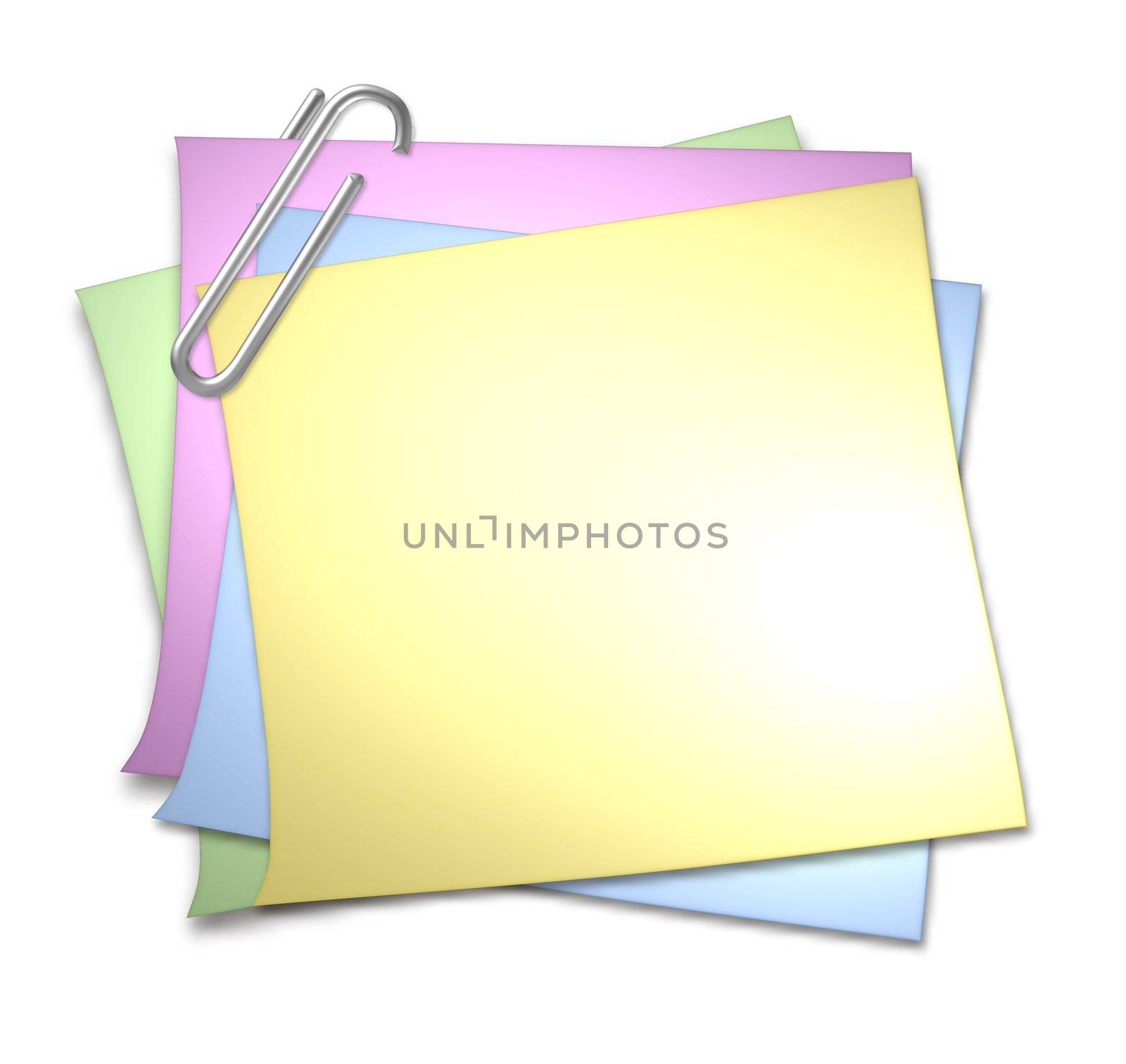 Blank Memo with Paper Clip by peromarketing