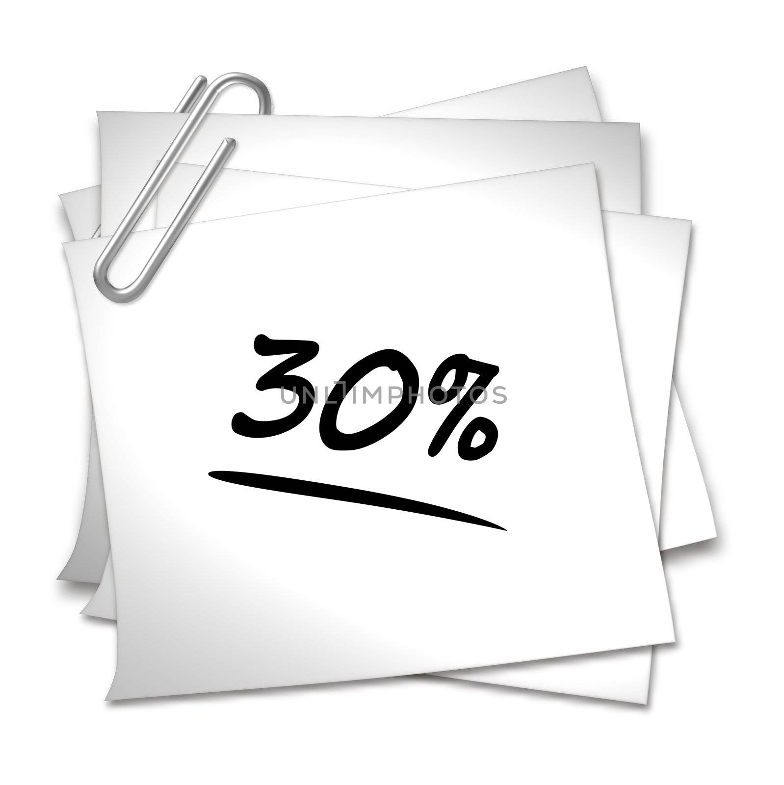 Memo with Paper Clip - 30 %