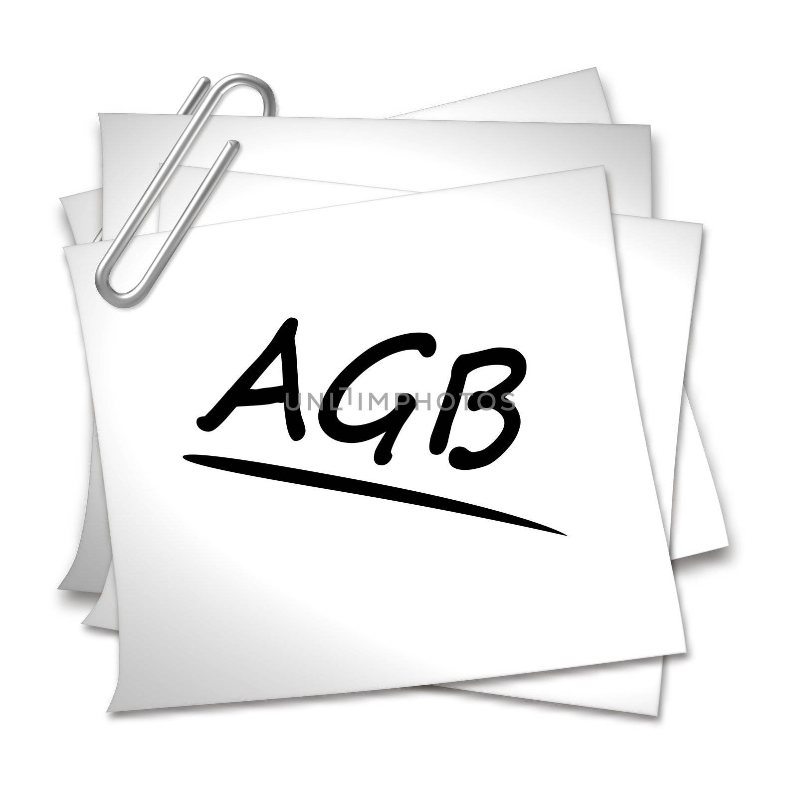 German Memo with Paper Clip - AGB