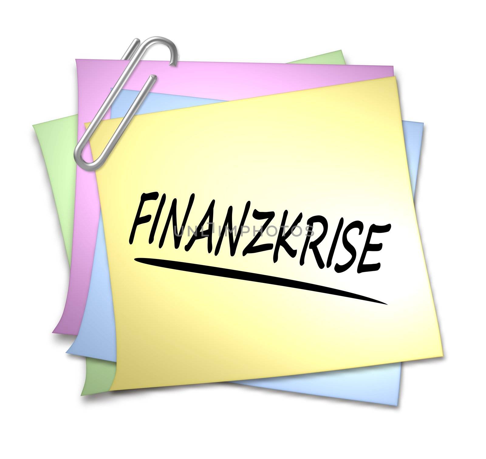 German Memo with Paper Clip - Finanzkrise by peromarketing