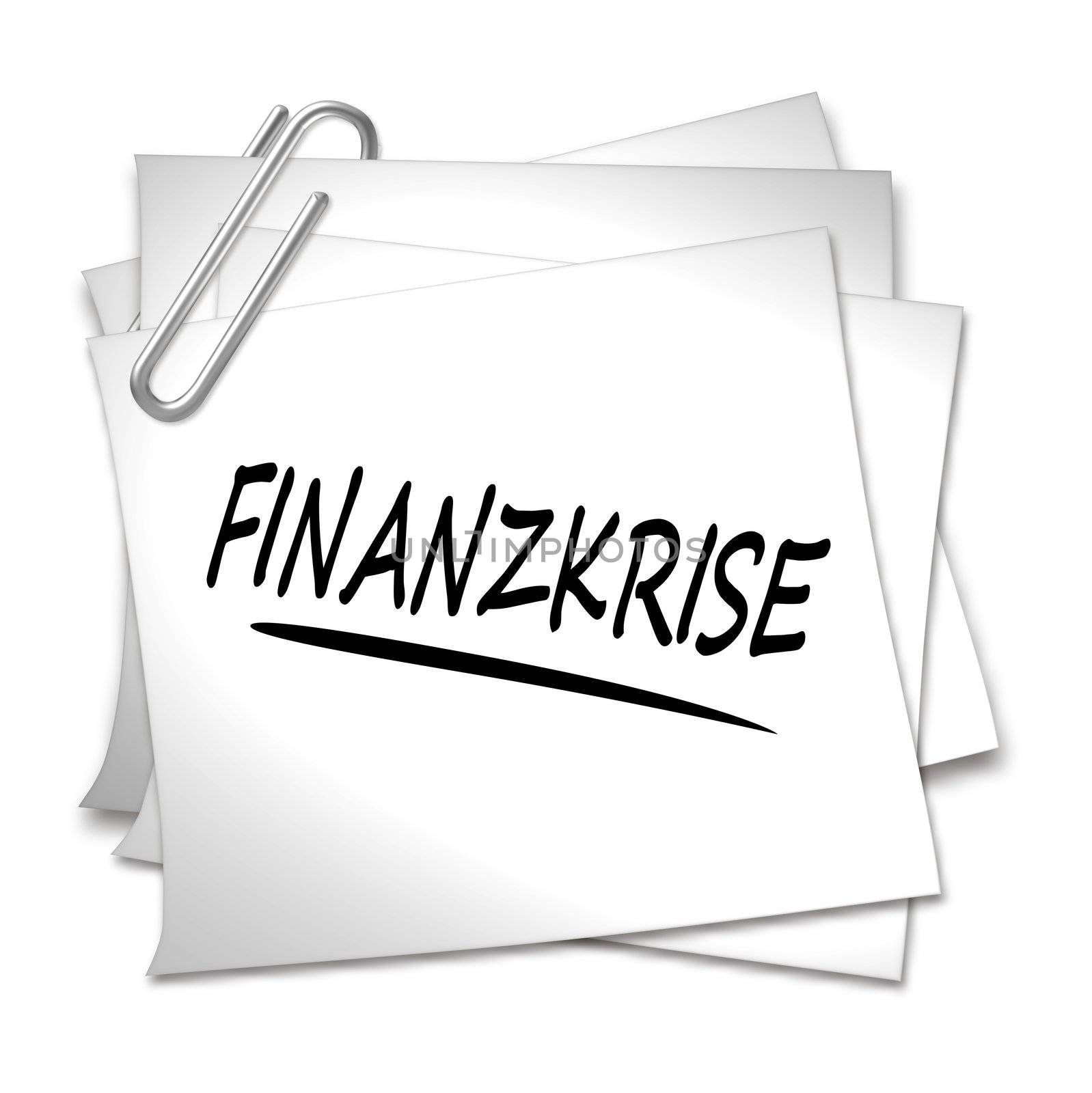 German Memo with Paper Clip - Finanzkrise by peromarketing