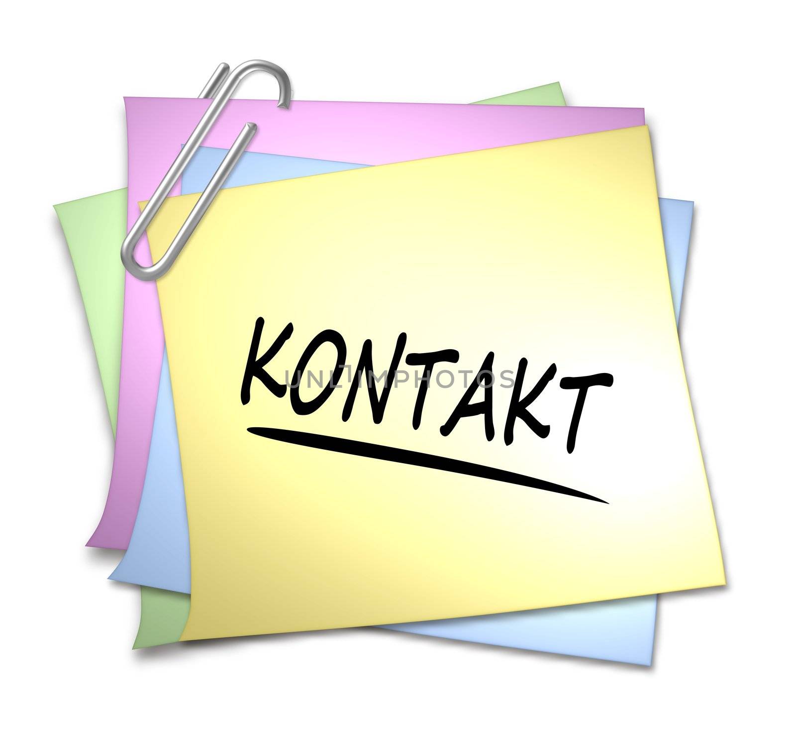 German Memo with Paper Clip - Kontakt