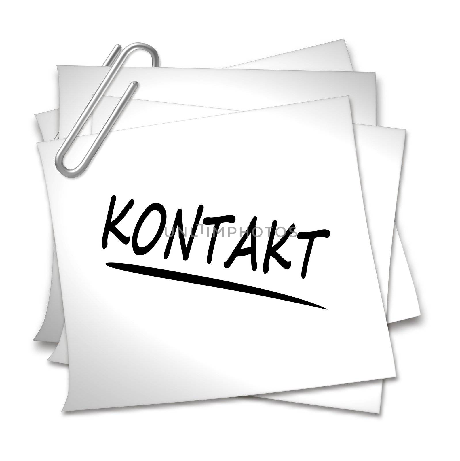 German Memo with Paper Clip - Kontakt by peromarketing