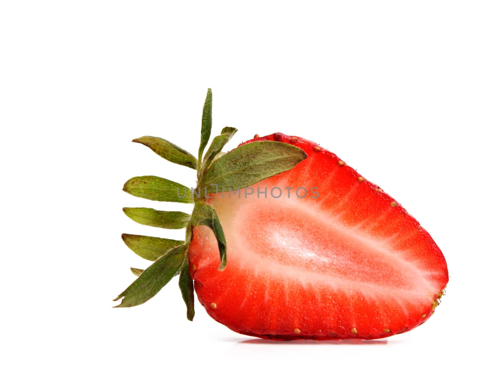 sliced stawberry, white background