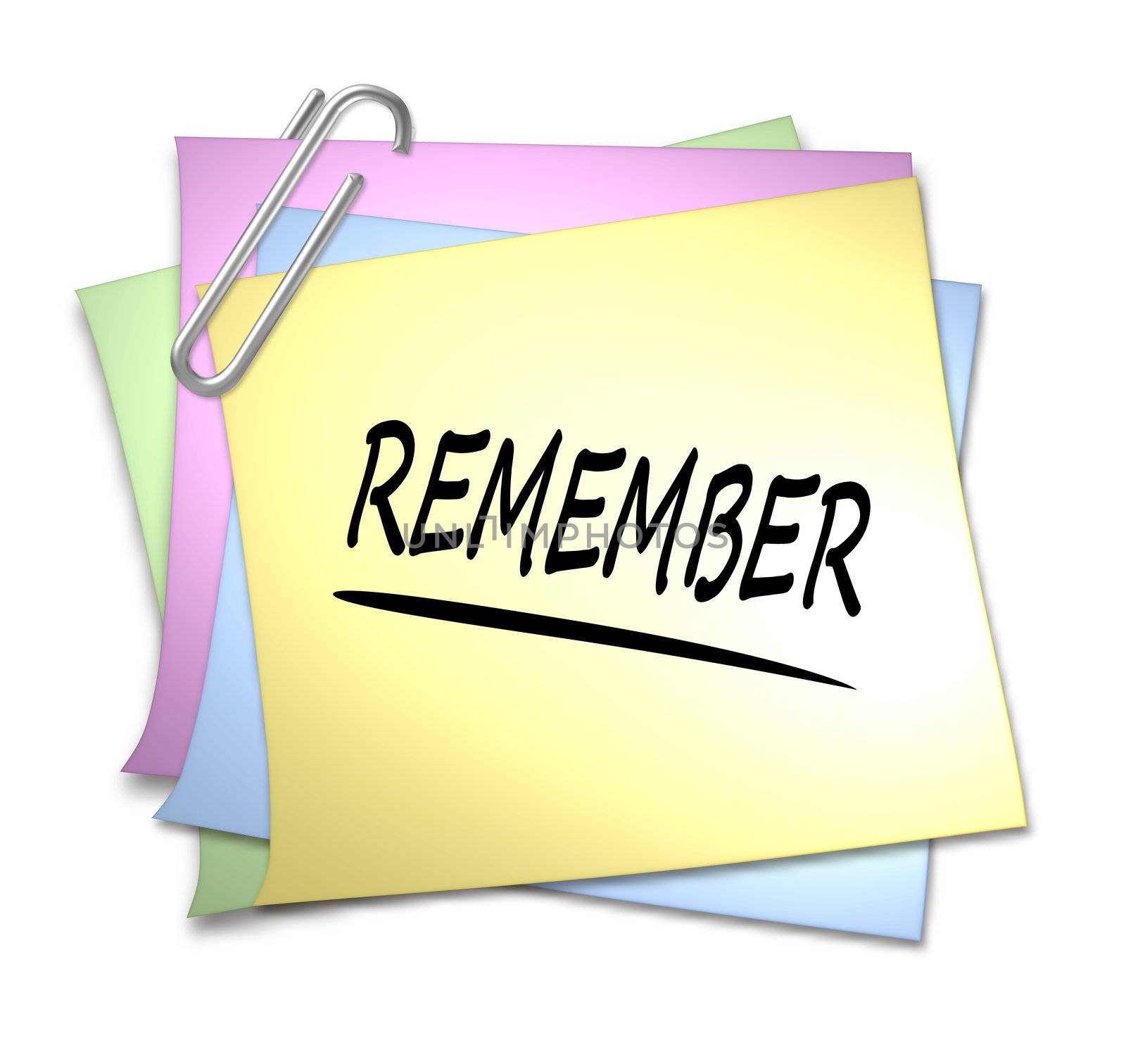 Memo with Paper Clip - remember by peromarketing