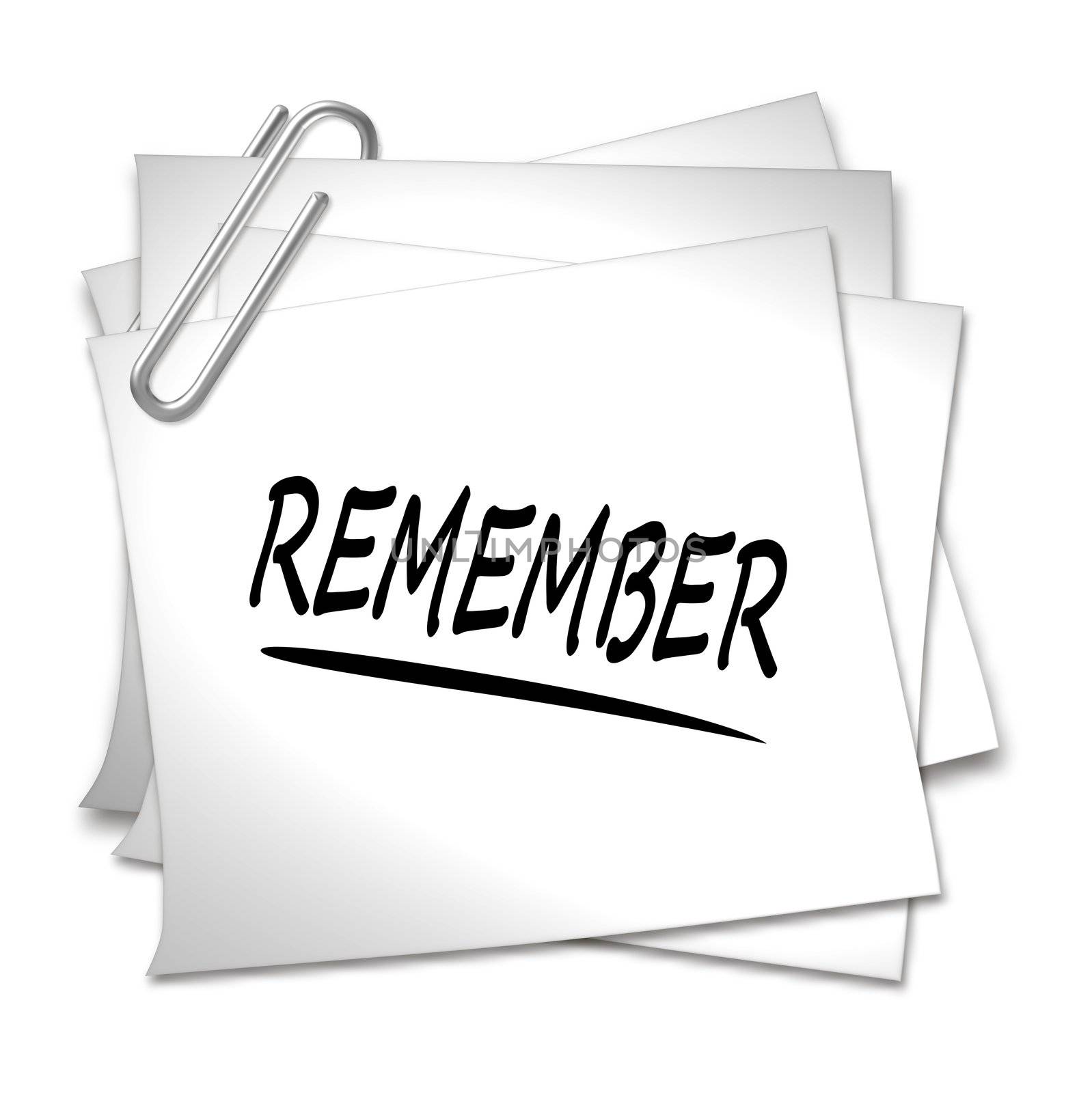 Memo with Paper Clip - remember by peromarketing