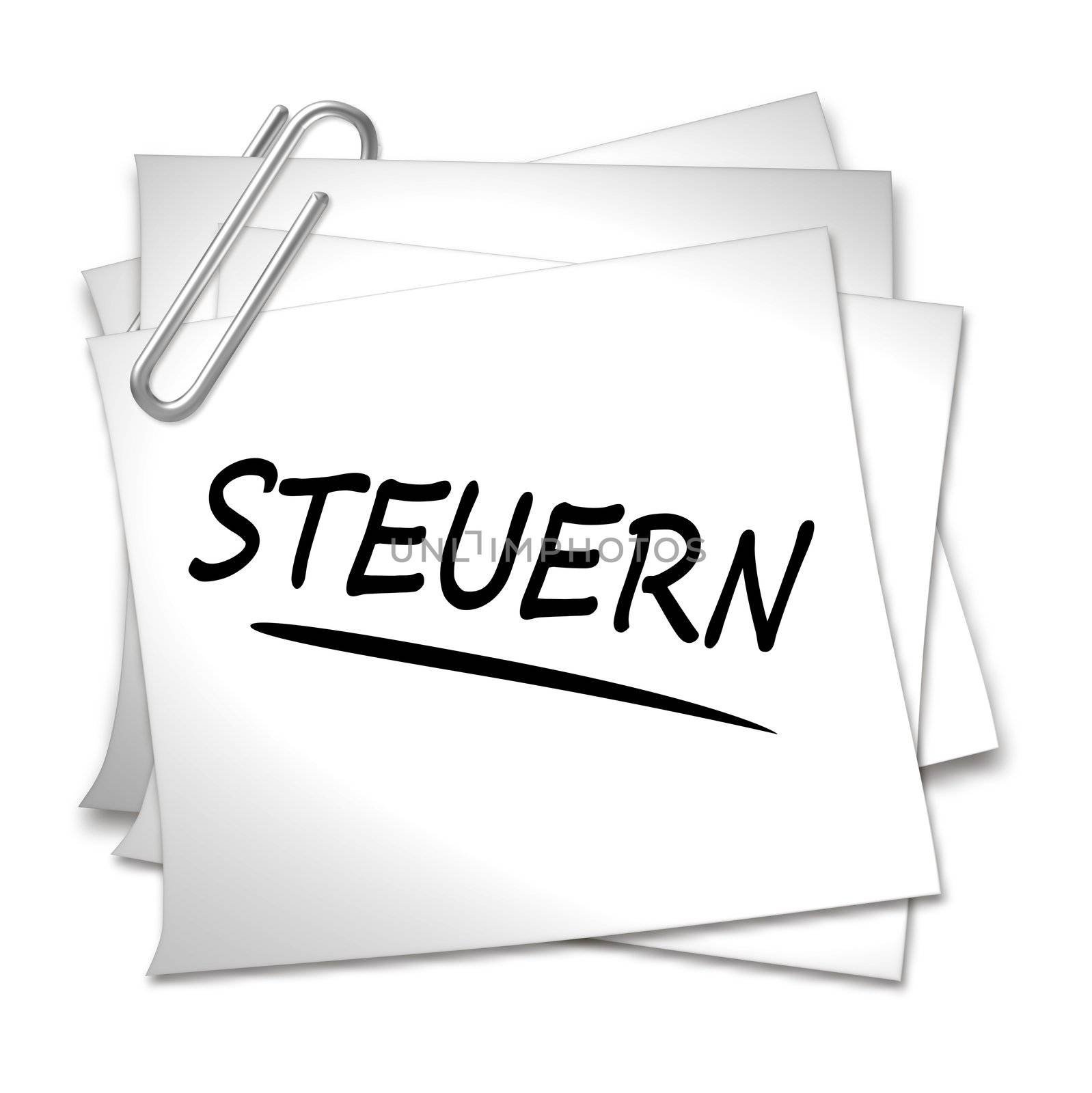 German Memo with Paper Clip - Steuern by peromarketing